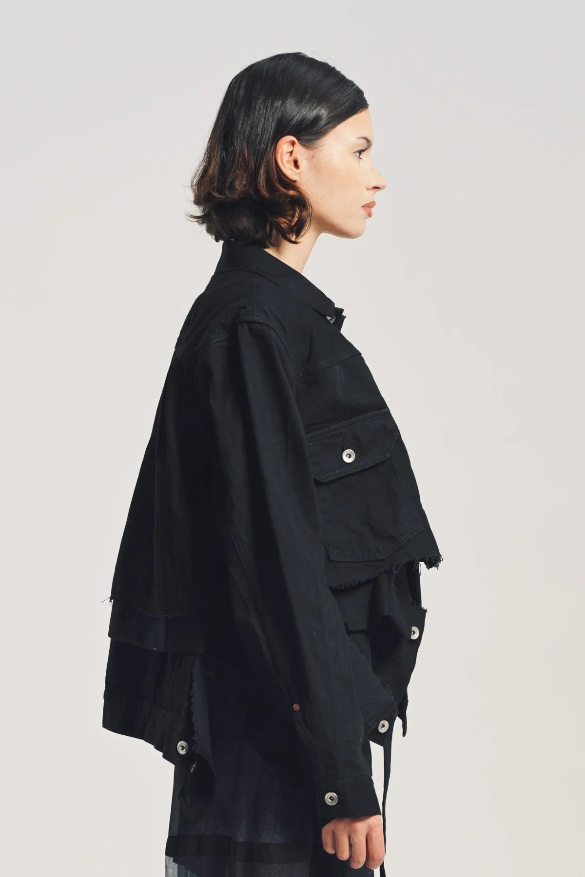 SACAI | DENIM WOOL MELTON JACKET