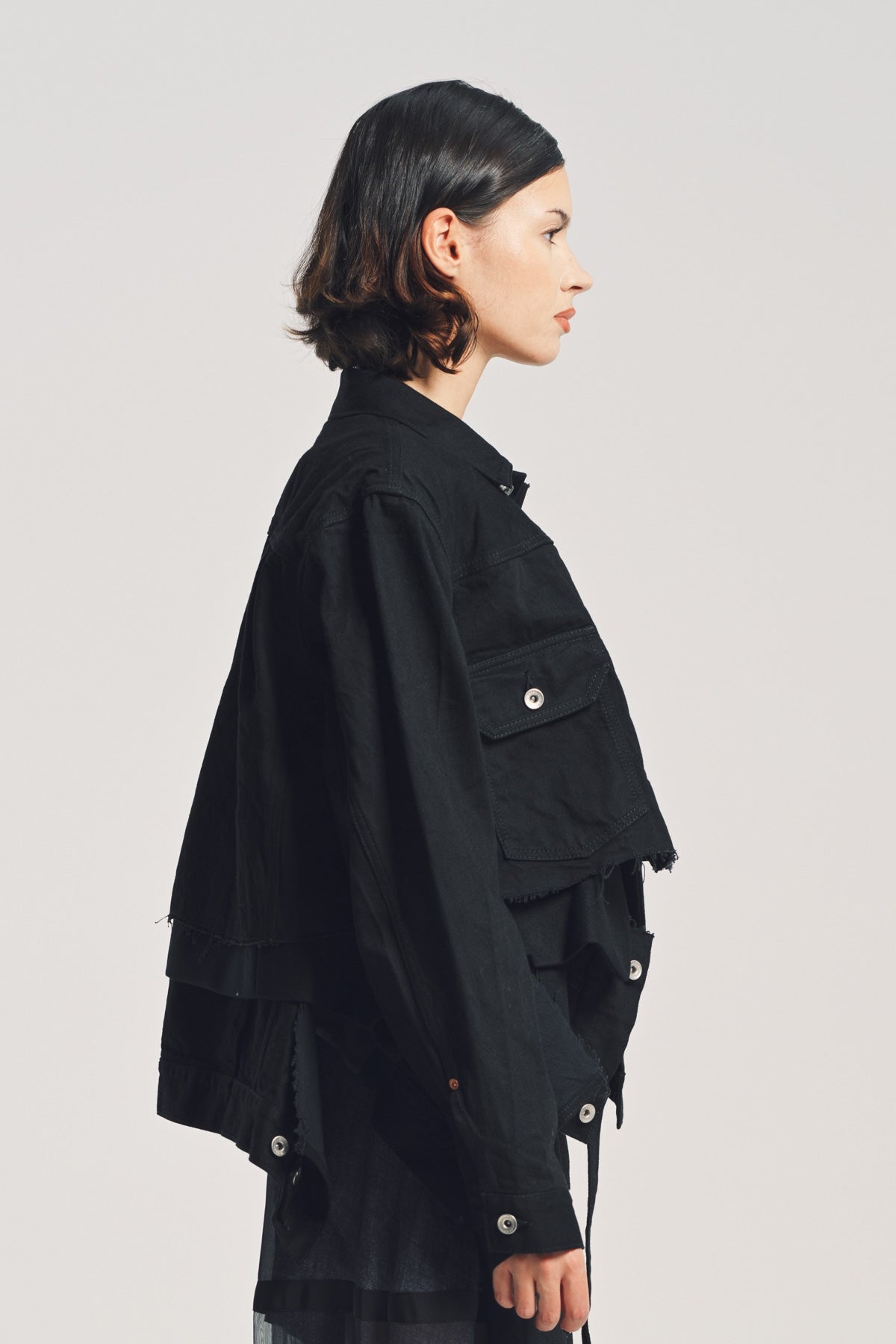 SACAI | DENIM WOOL MELTON JACKET