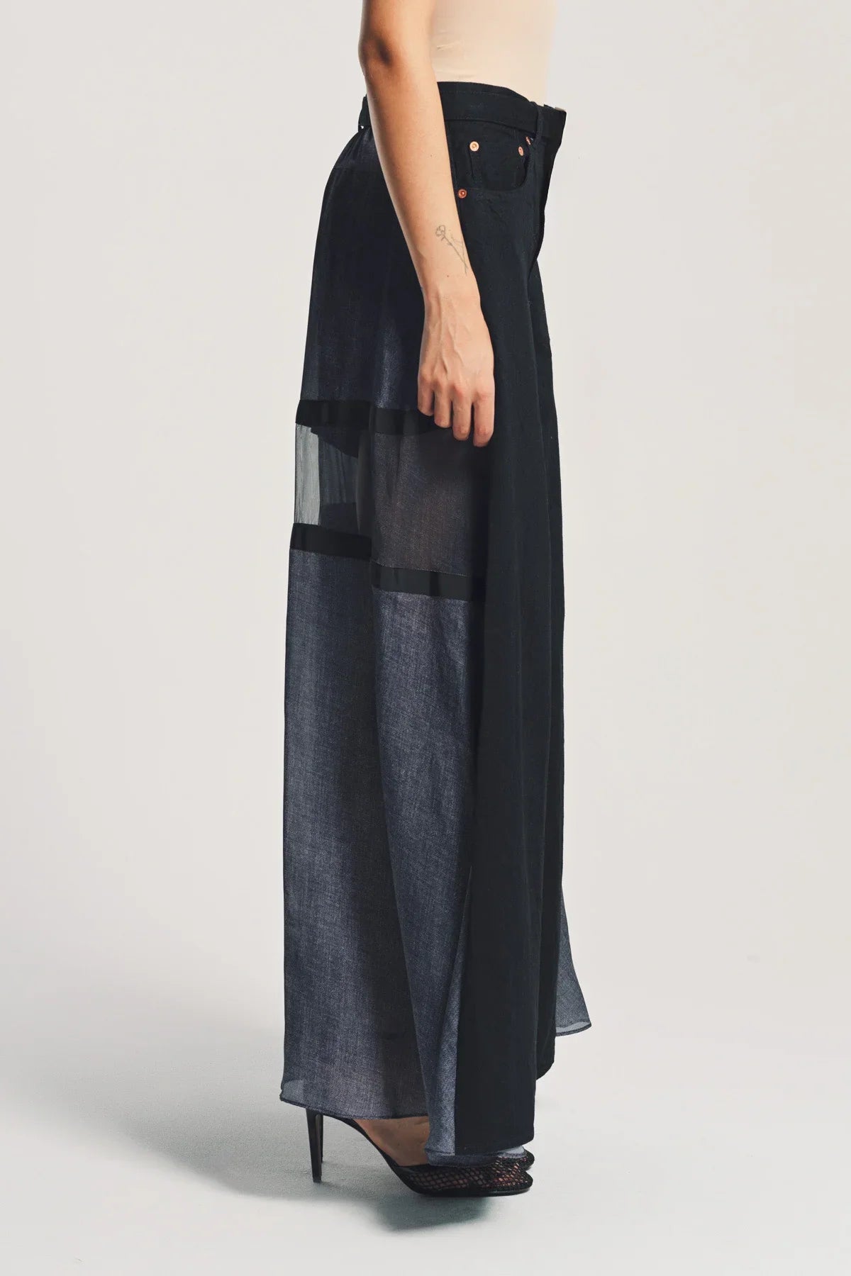 SACAI | PANELED DENIM JEANS