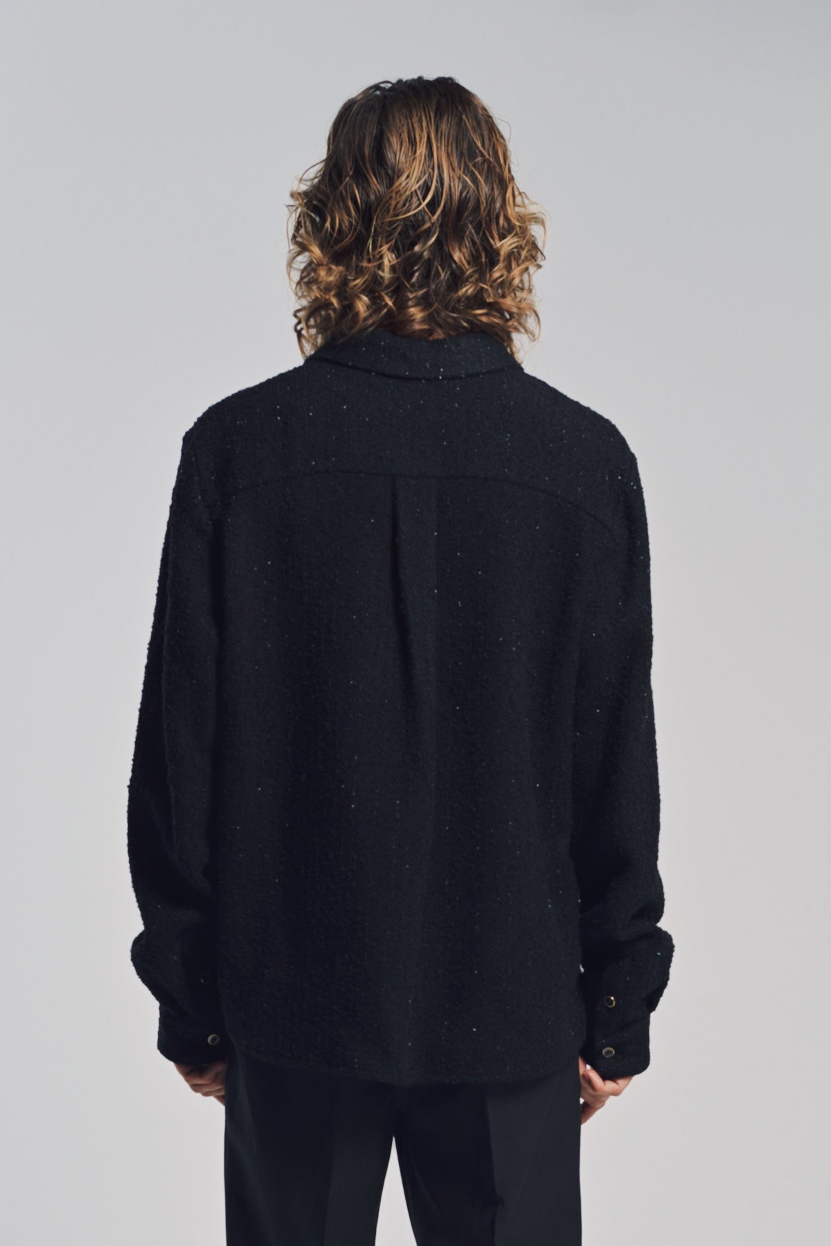 AMIRI | SHIMMER BOUCLÉ LONG SLEEVE SHIRT