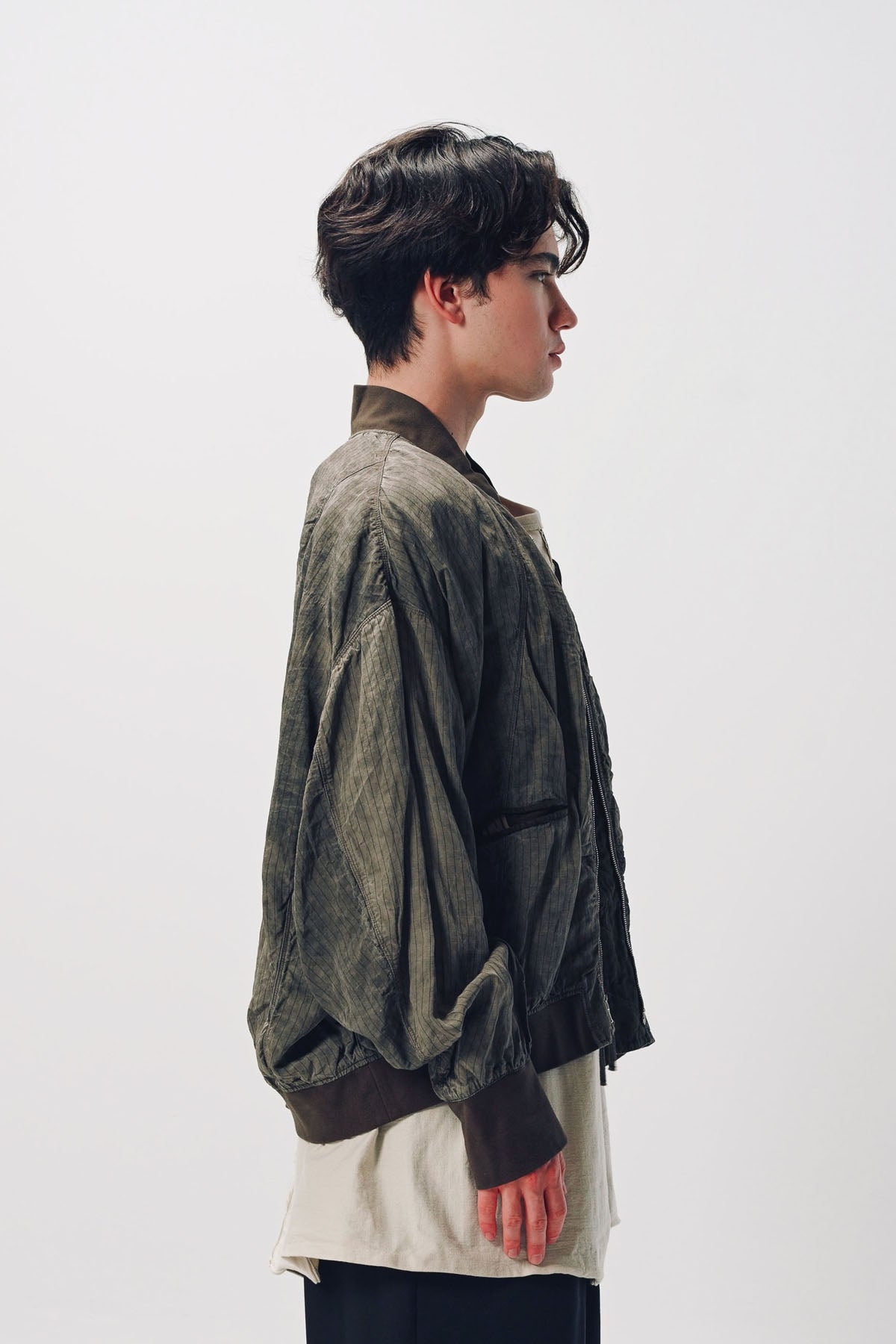Ziggy Chen | Striped Bomber Jacket