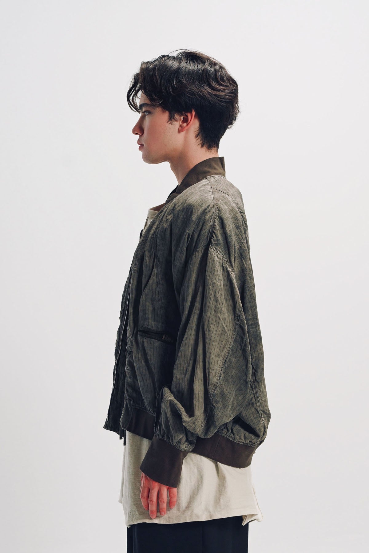 Ziggy Chen | Striped Bomber Jacket