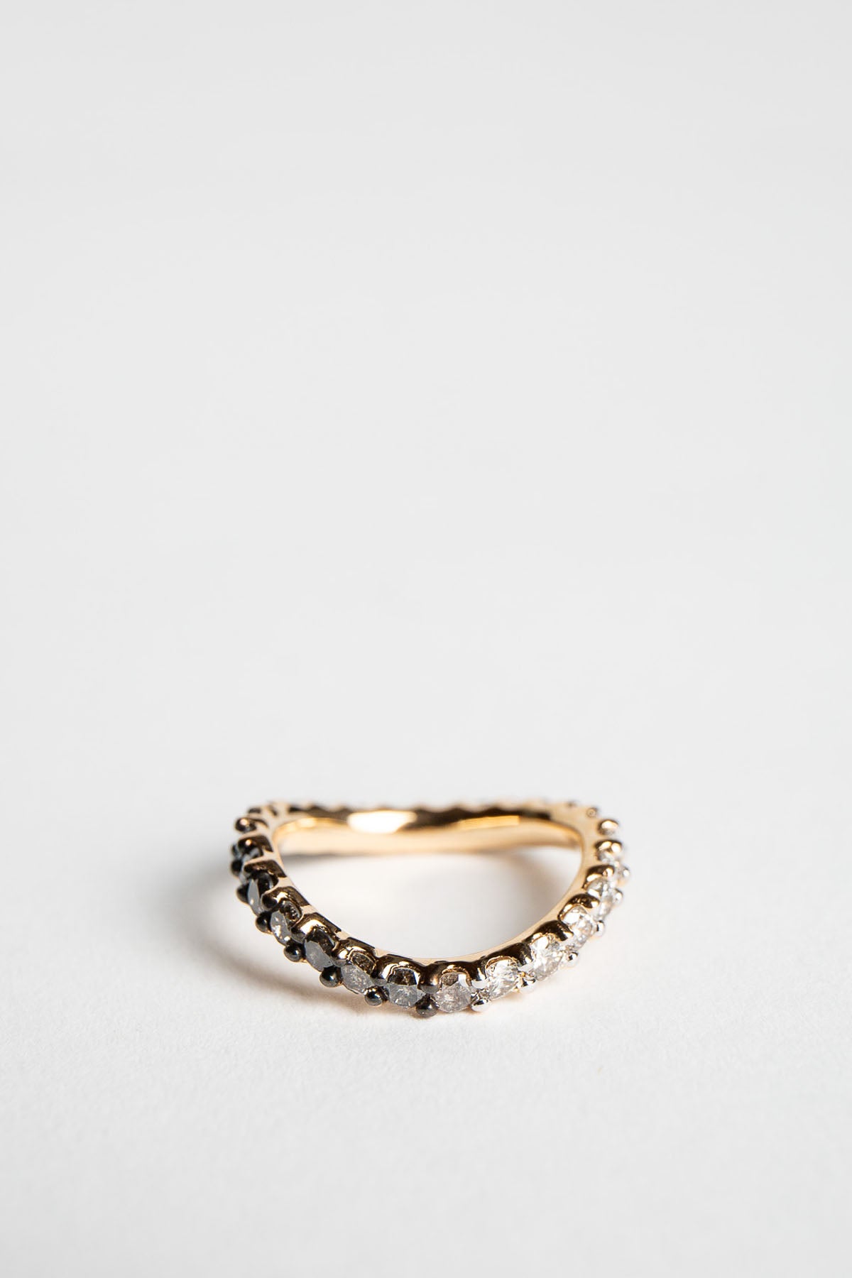 ADI HANDMADE | YELLOW GOLD AND DIAMOND ASYMMETRICAL RING