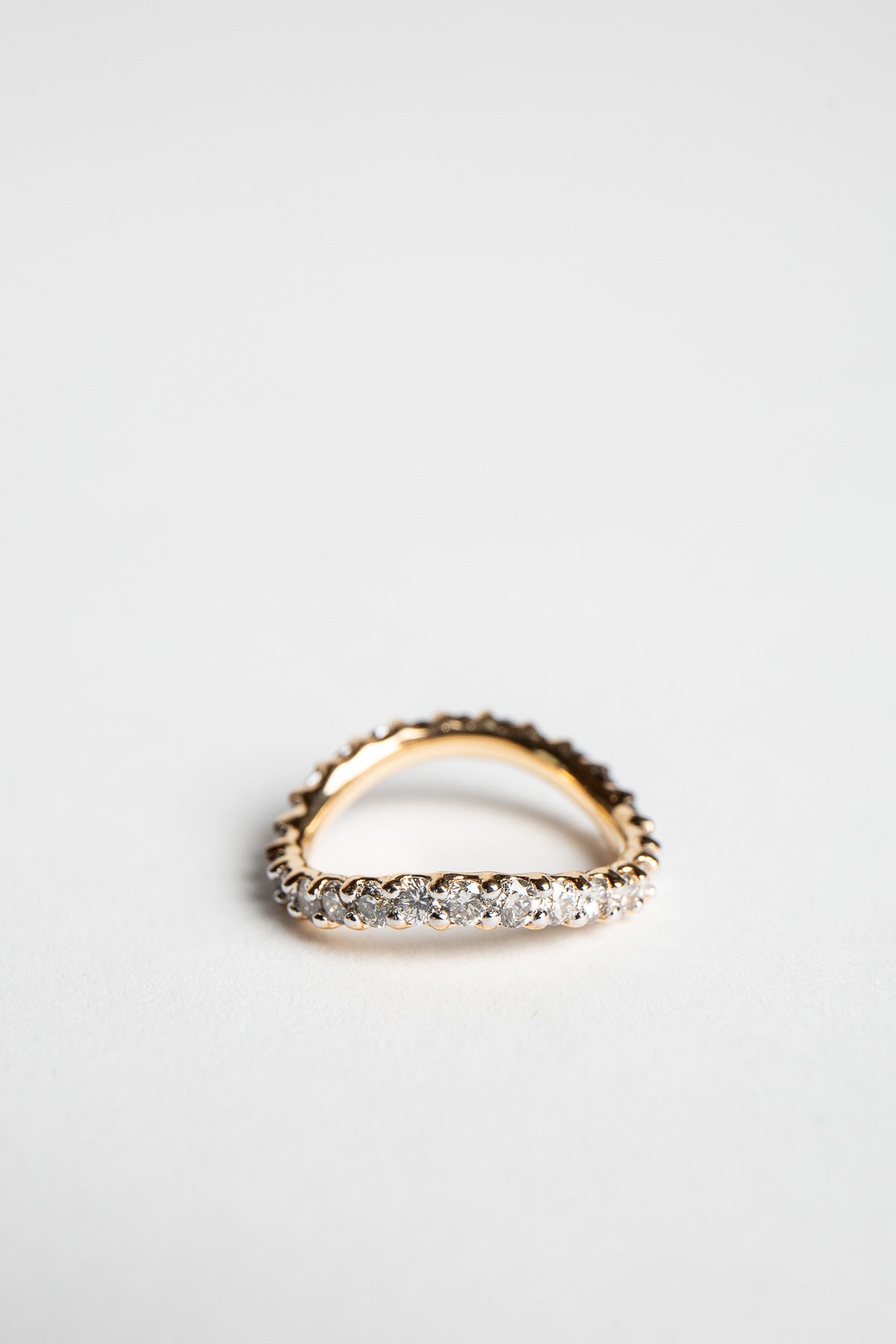 ADI HANDMADE | YELLOW GOLD AND DIAMOND ASYMMETRICAL RING
