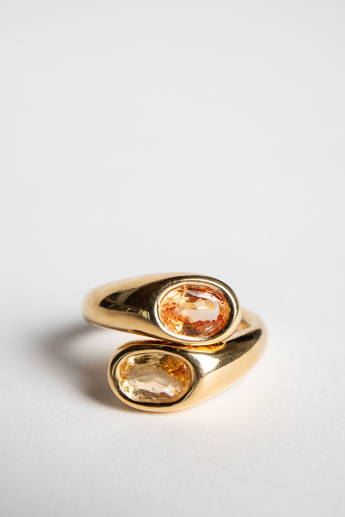 ADI HANDMADE | YELLOW GOLD AND SAPPHIRE DOUBLE RING