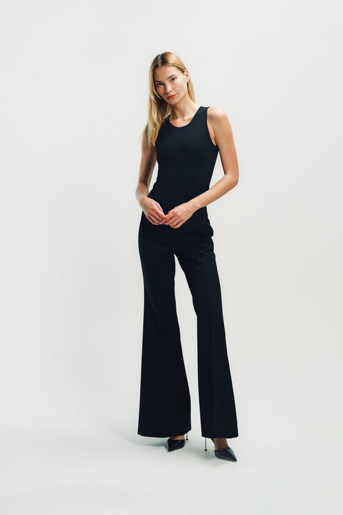 JIL SANDER | WOOL FLARED TROUSERS