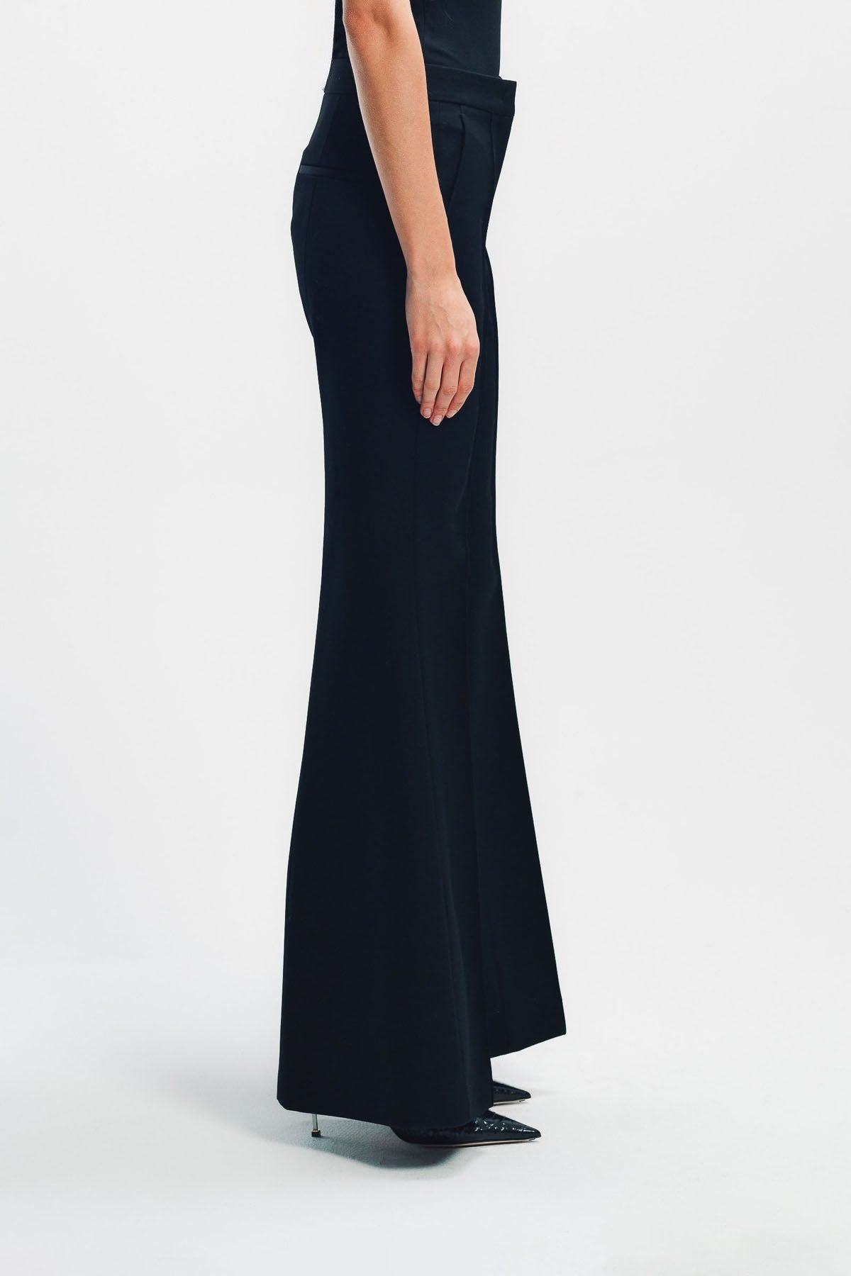 JIL SANDER | WOOL FLARED TROUSERS