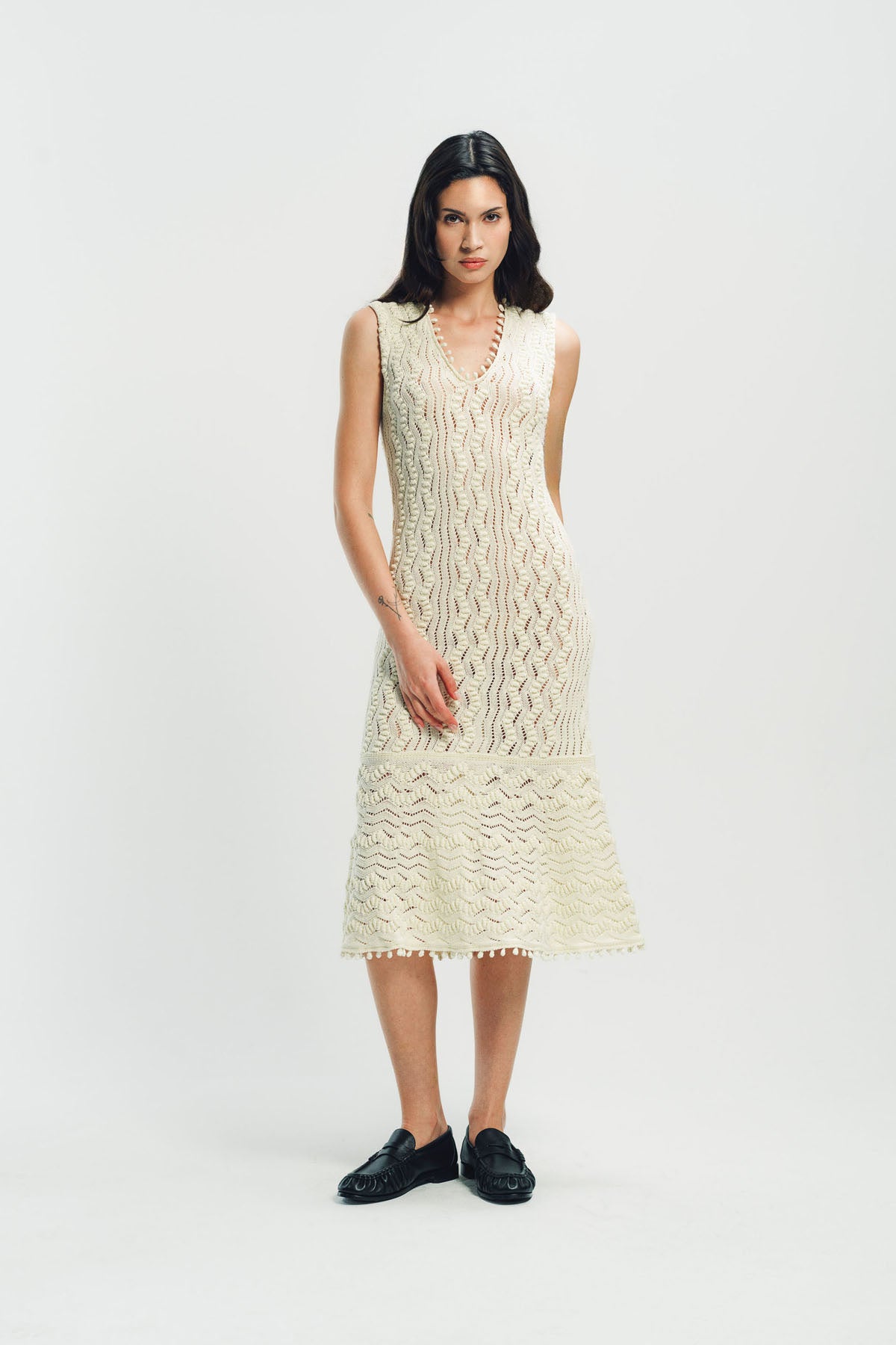 JIL SANDER | SLEEVELESS KNIT MIDI DRESS