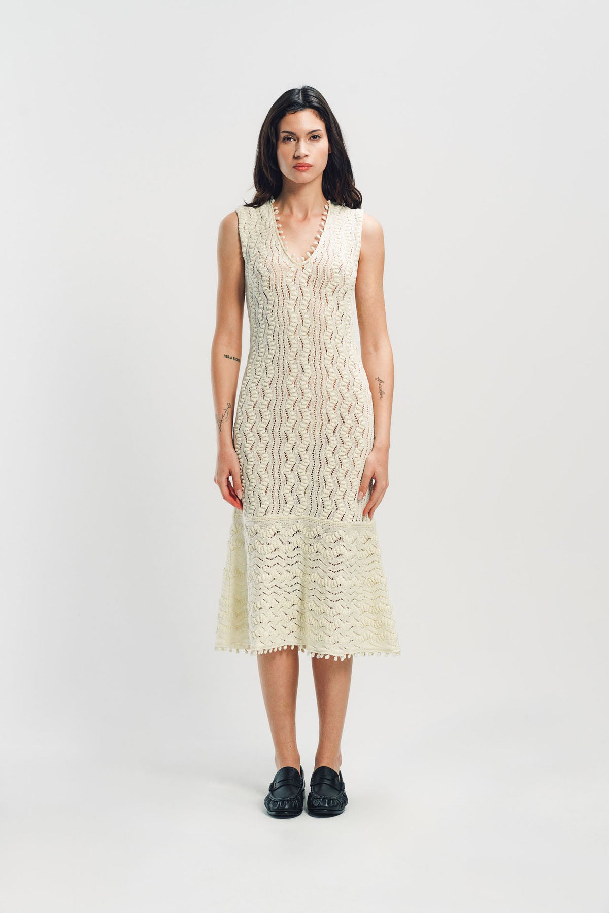 JIL SANDER | SLEEVELESS KNIT MIDI DRESS