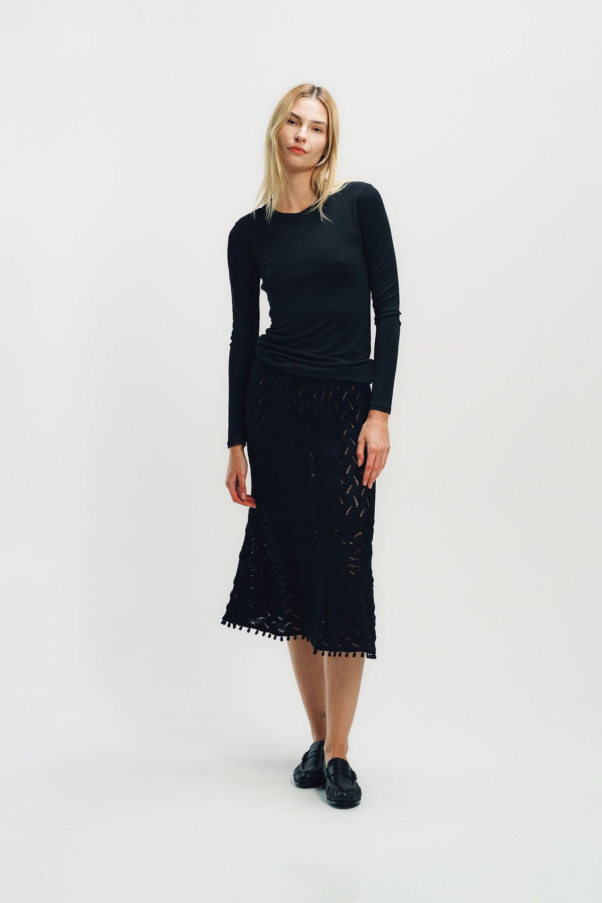 JIL SANDER | LACE LONG SKIRT
