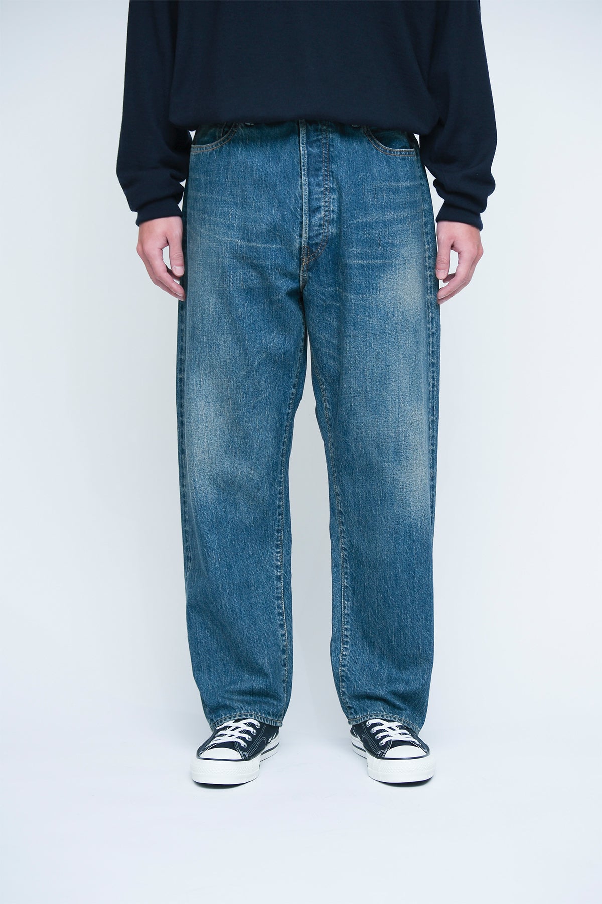 A.PRESSE | WASHED DENIM WIDE PANTS