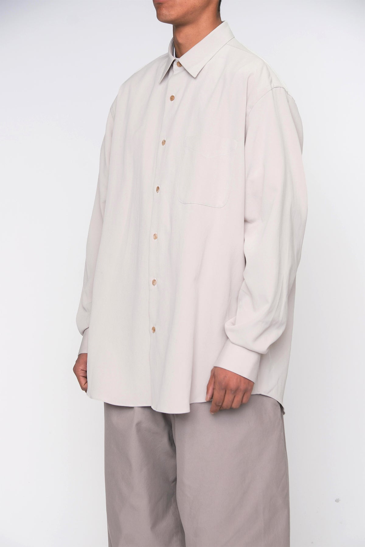 A.PRESSE | SILK PIQUE REGULAR COLLAR SHIRT