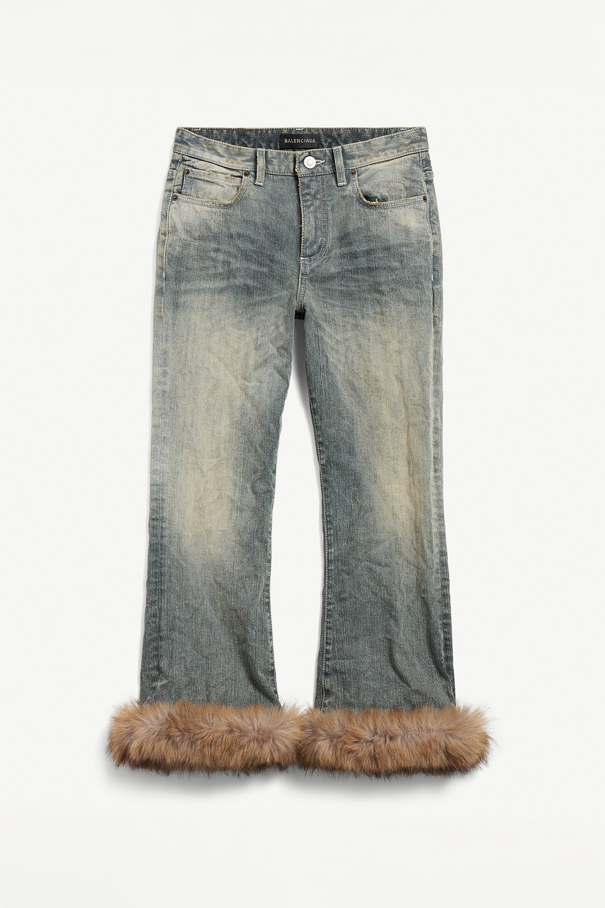 BALENCIAGA | FUR TRIM FLARED CAPRI PANTS