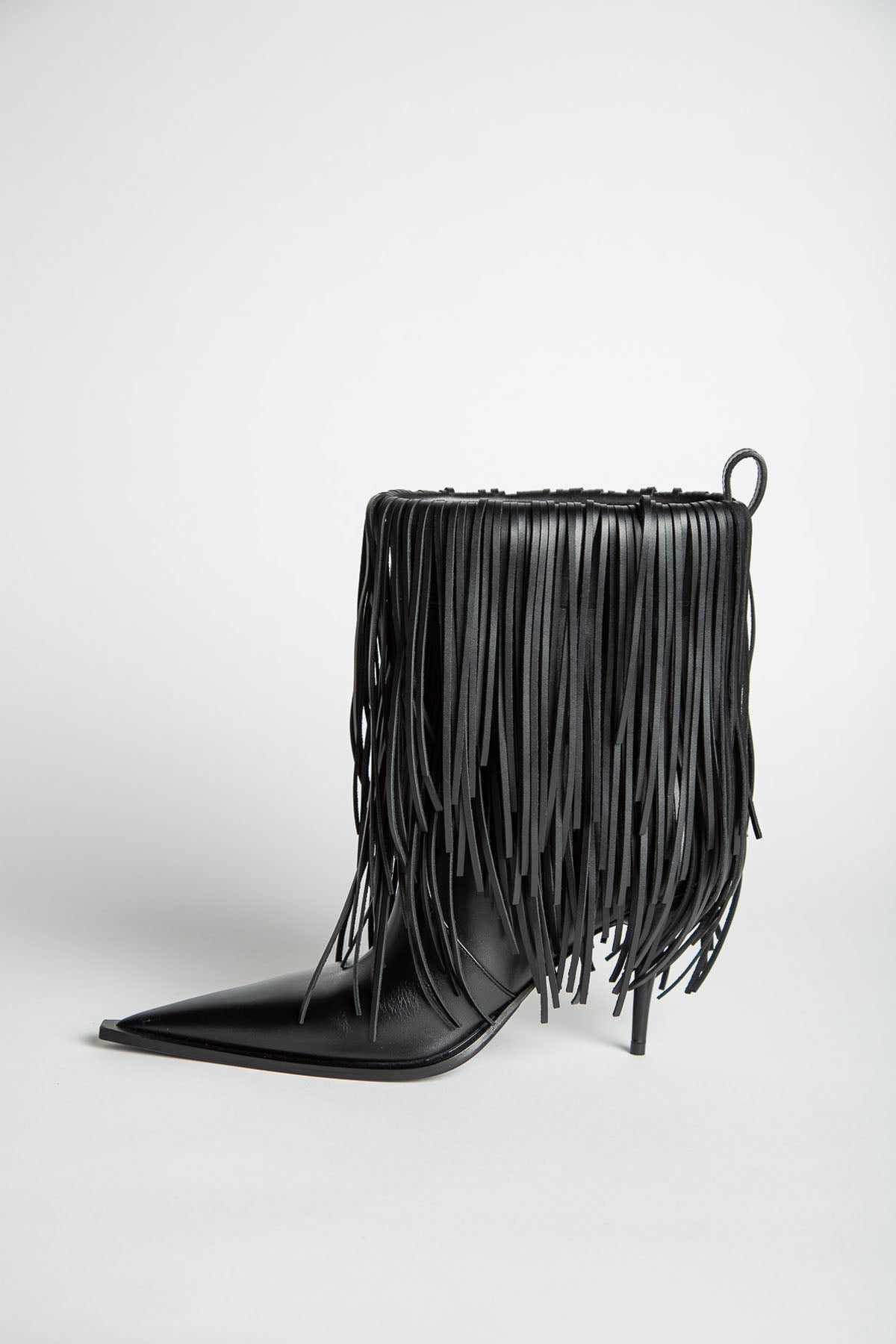 BALENCIAGA | AVENUE FRINGE BOOTIE IN BLACK