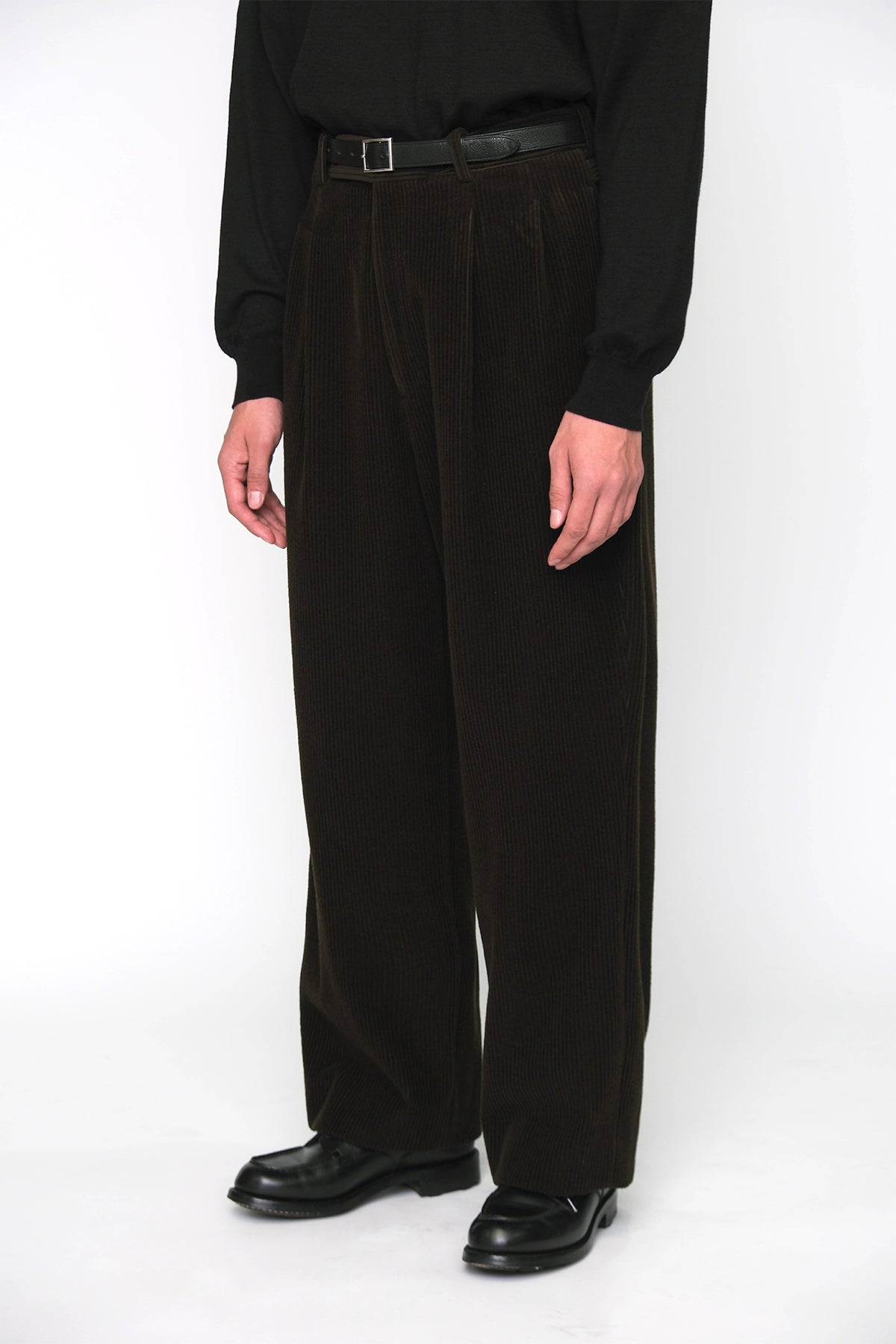 A.PRESSE | WOOL CORDUROY WIDE TAPERED TROUSERS