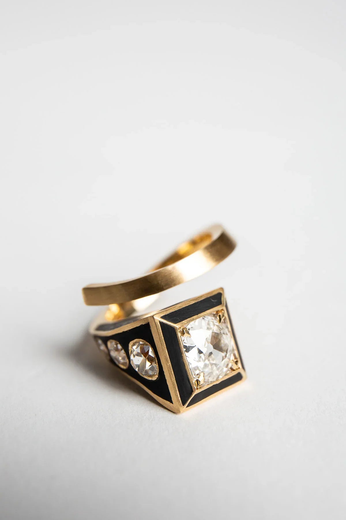CIRCA 1700 | LUCK & STRENGTH HORSESHOE NAIL RING WITH ANTIQUE DIAMONDS