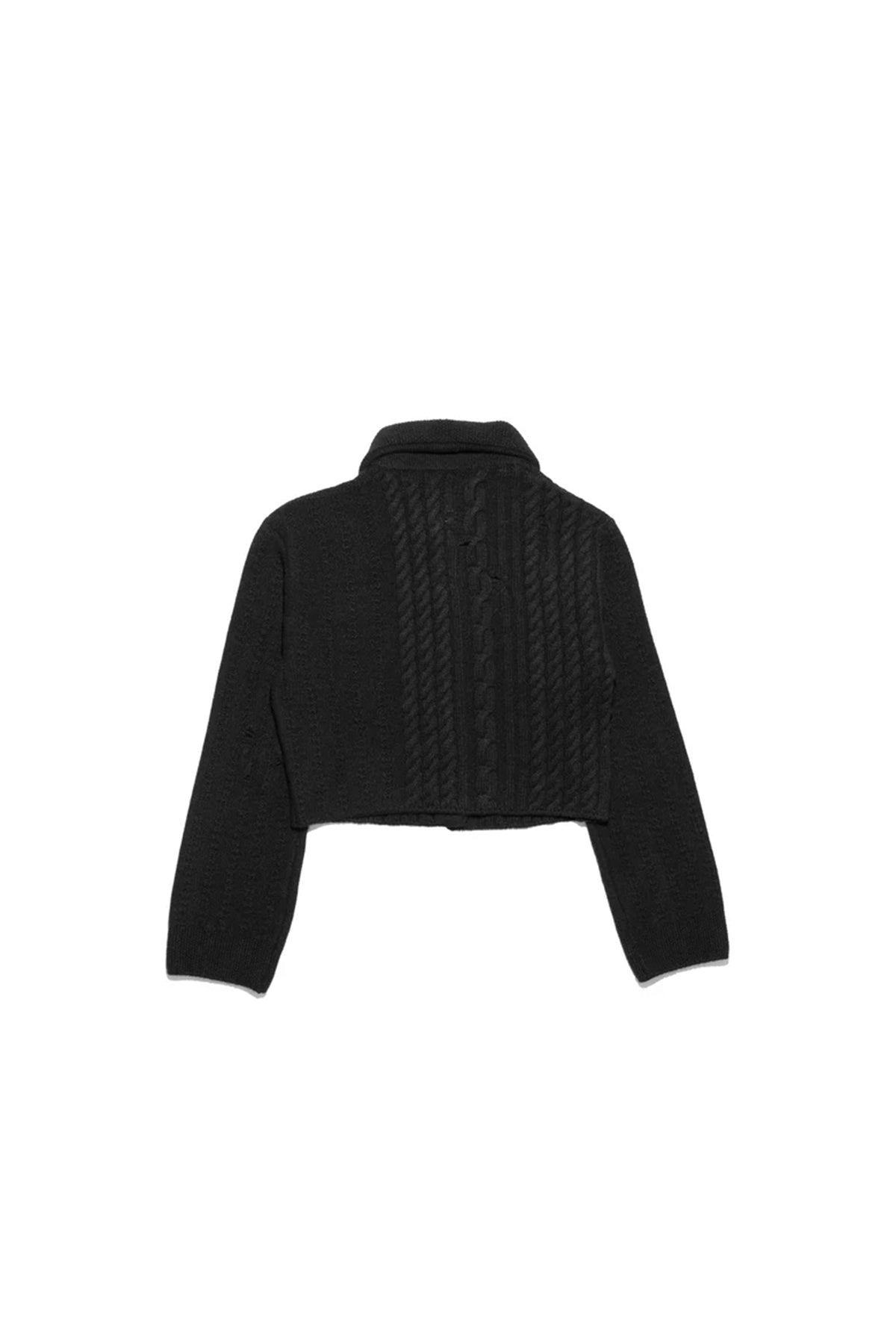 ENFANTS RICHES DÉPRIMÉS | BLACK COLLARED CROPPED CARDIGAN
