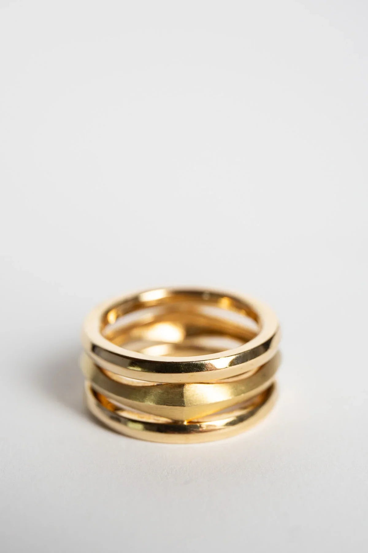 STEPHEN WEBSTER | 18K YELLOW GOLD 3 ROW MEDIUM RING