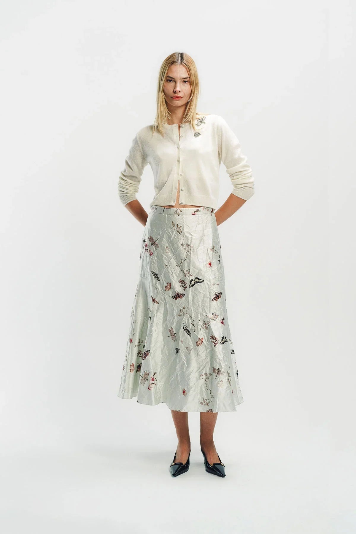 ERDEM | EMBELLISHED CREW NECK CARDIGAN