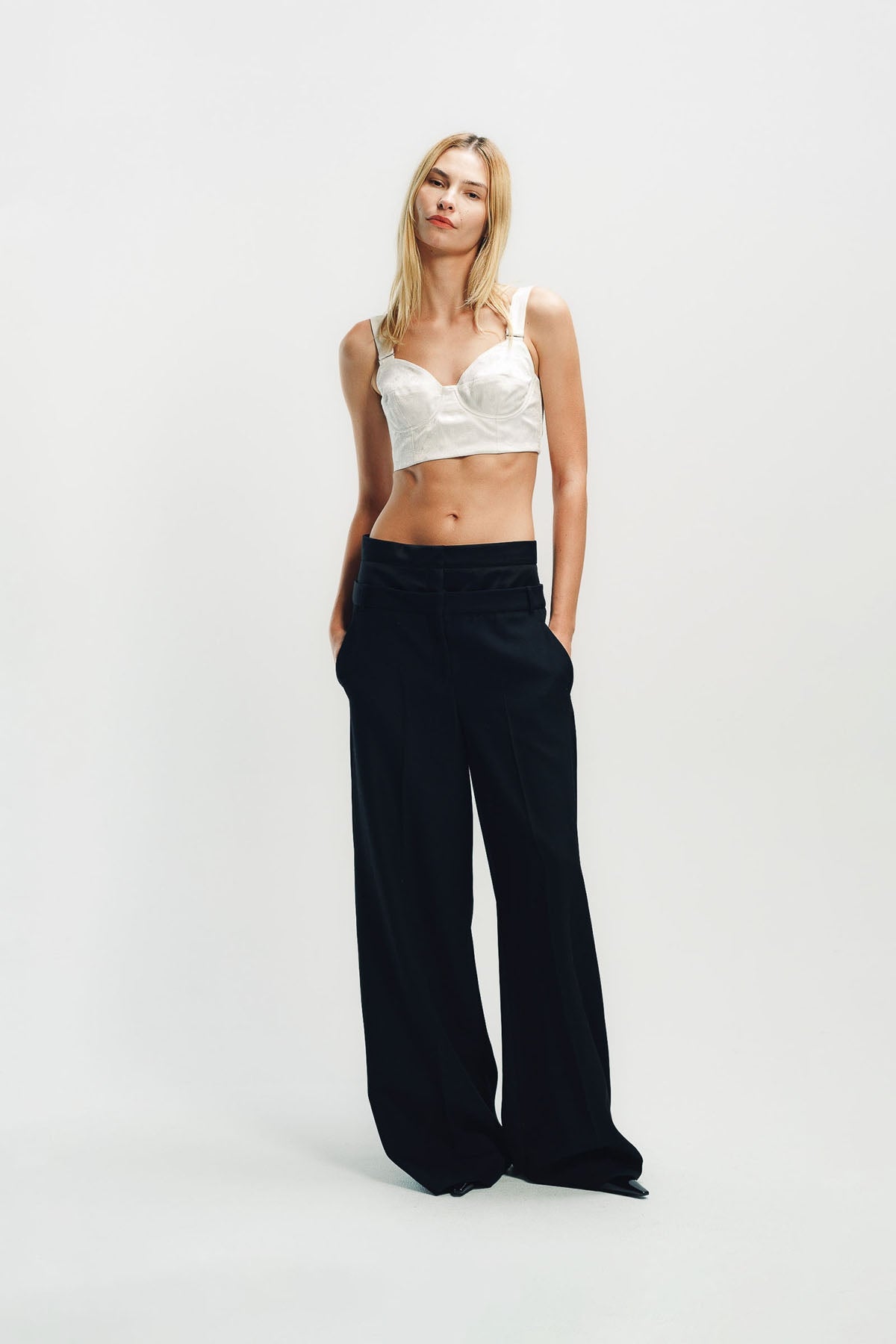 ERDEM | GRAIN DE POUDRE WIDE LEG TROUSERS