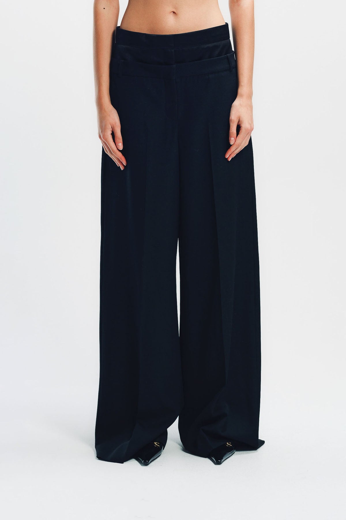 ERDEM | GRAIN DE POUDRE WIDE LEG TROUSERS