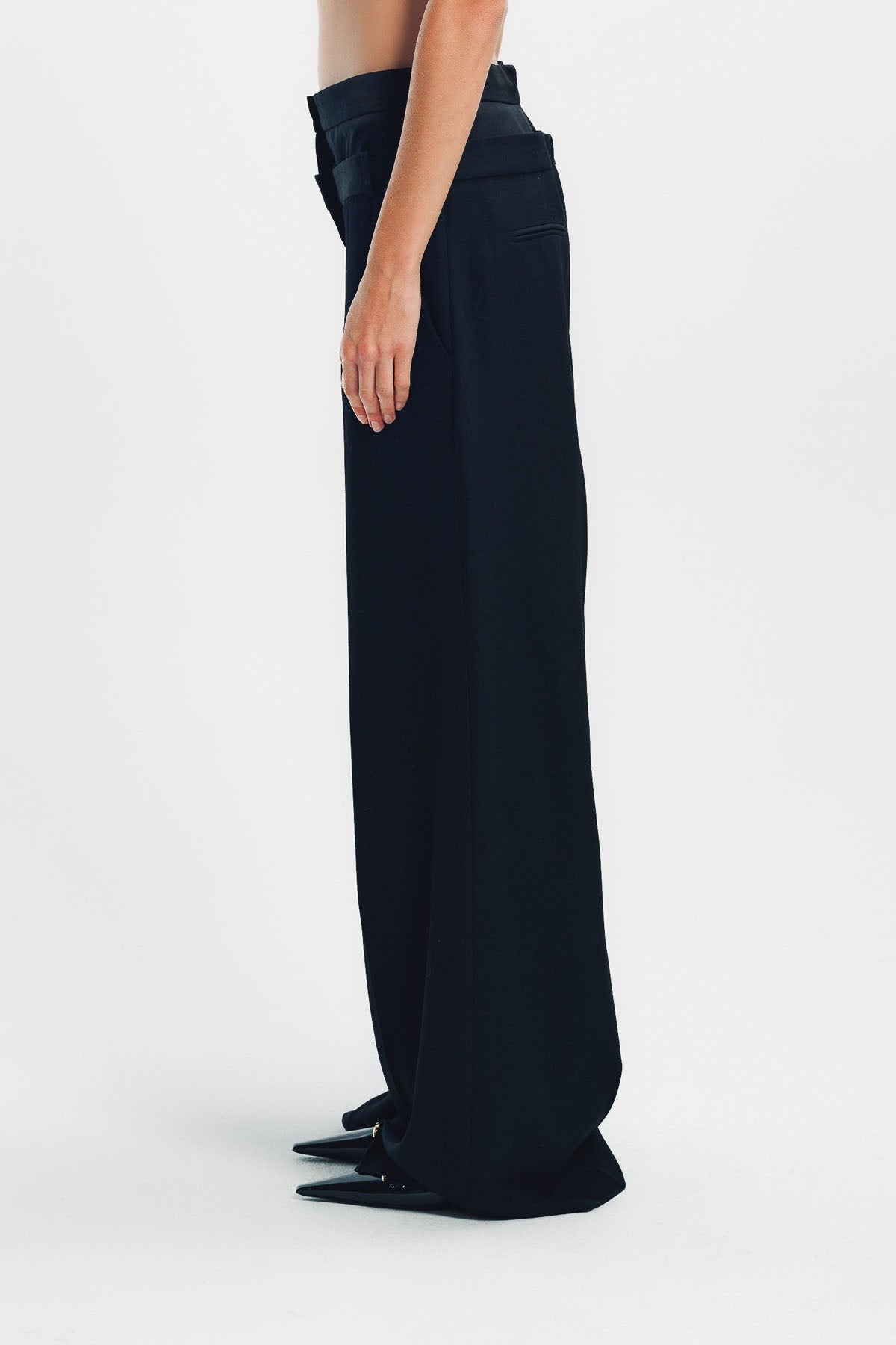 ERDEM | GRAIN DE POUDRE WIDE LEG TROUSERS