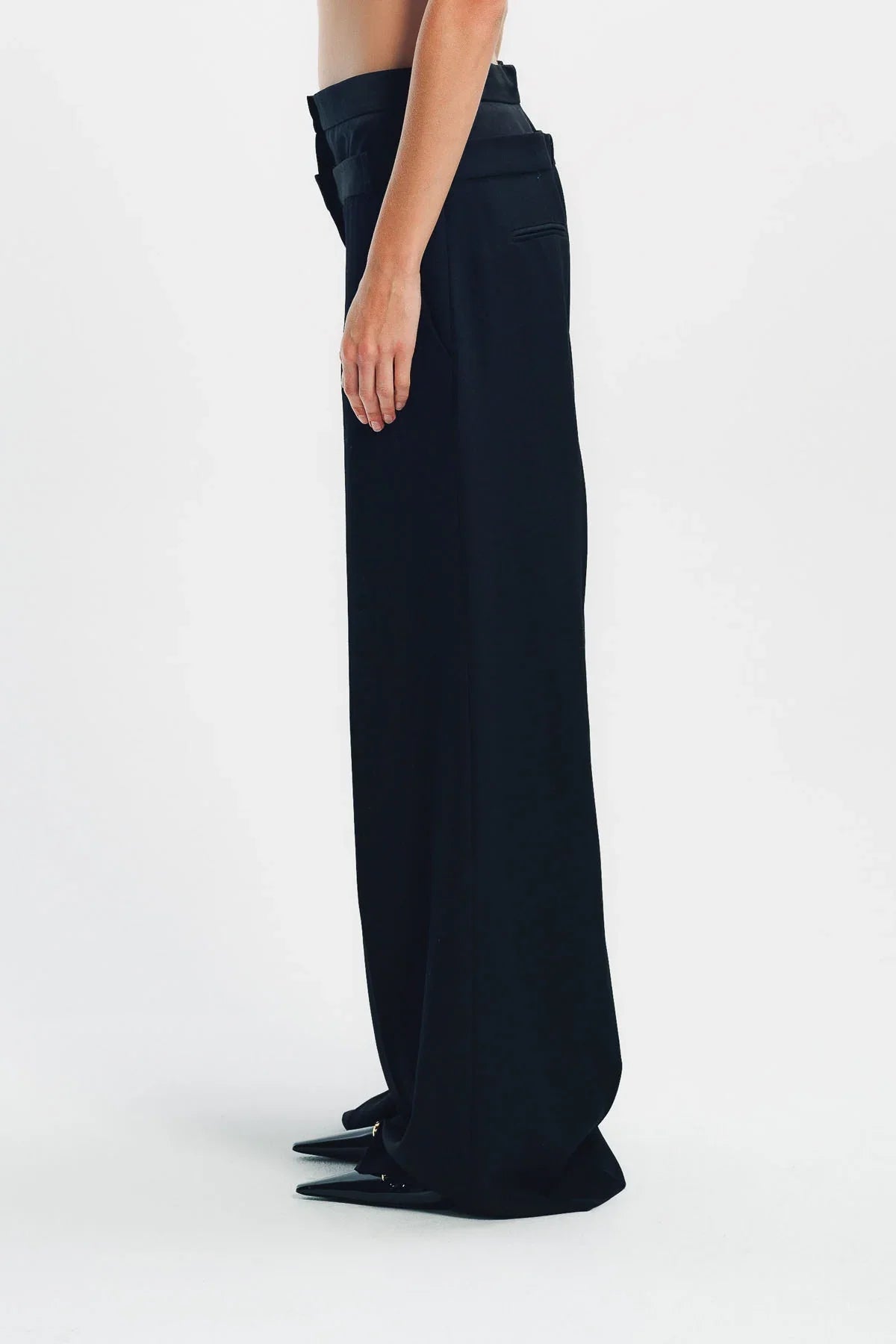 ERDEM | GRAIN DE POUDRE WIDE LEG TROUSERS