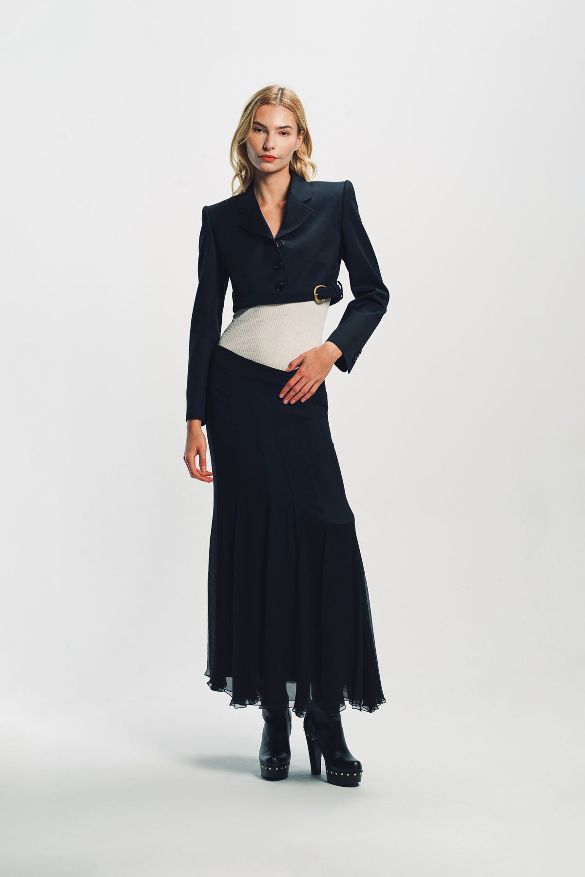 CHLOÉ | CROPPED SPENCER JACKET IN WOOL GRAIN DE POUDRE