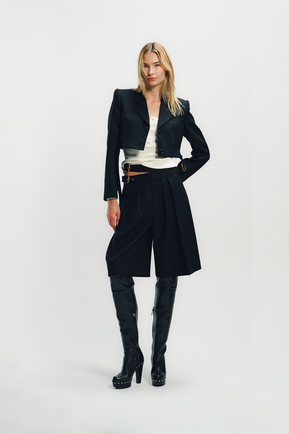 CHLOÉ | CROPPED SPENCER JACKET IN WOOL GRAIN DE POUDRE