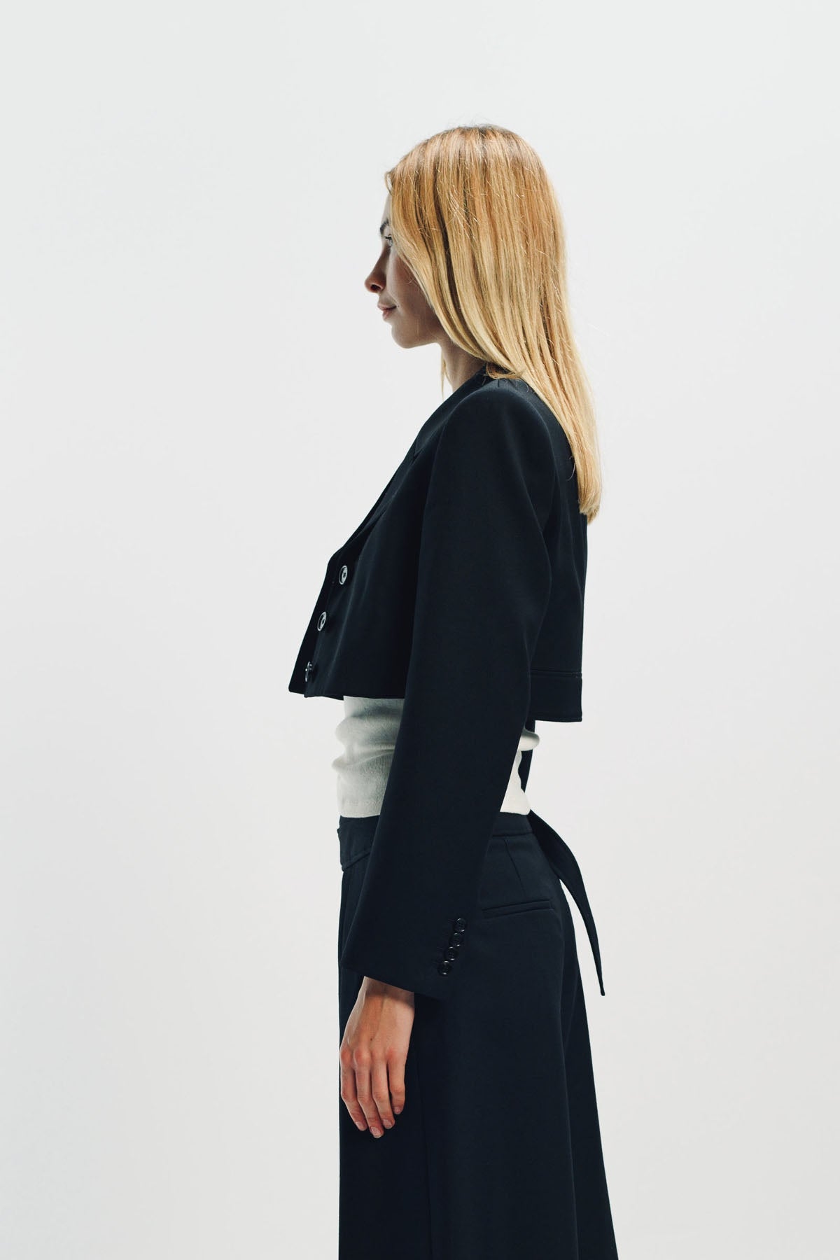 CHLOÉ | CROPPED SPENCER JACKET IN WOOL GRAIN DE POUDRE