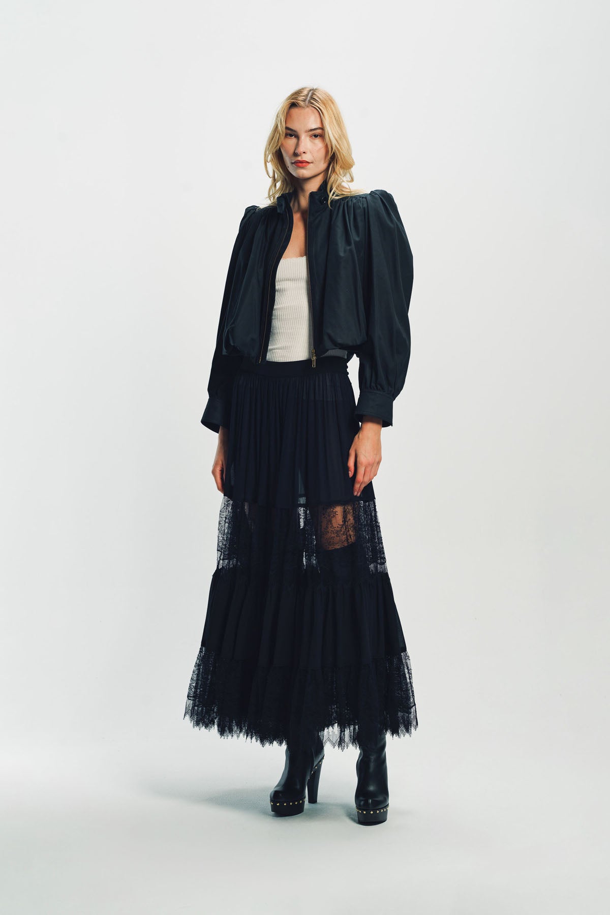 CHLOÉ | GATHERED BOULE JACKET IN COTTON CANVAS