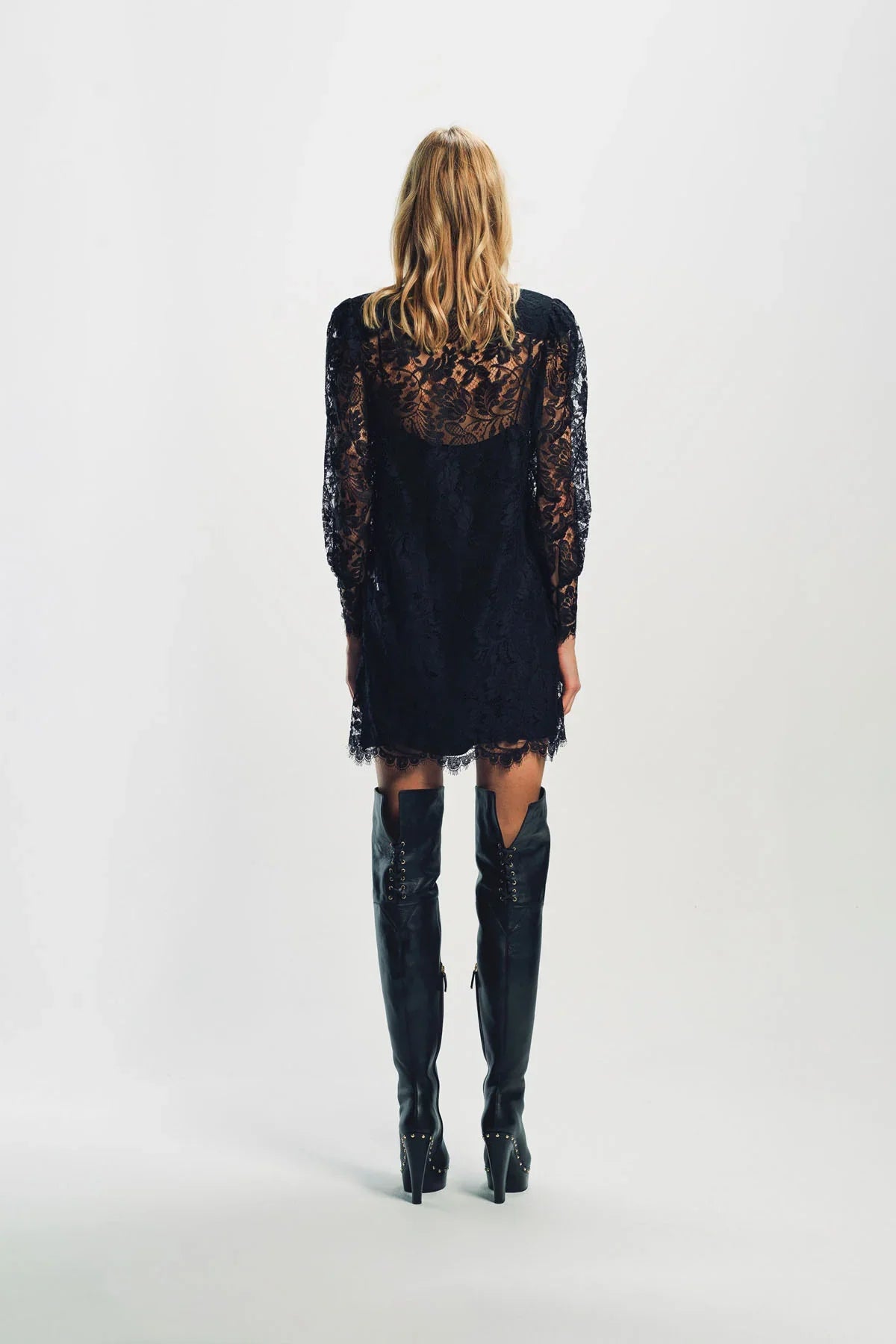 CHLOÉ | LONG-SLEEVE MINI DRESS IN LACE