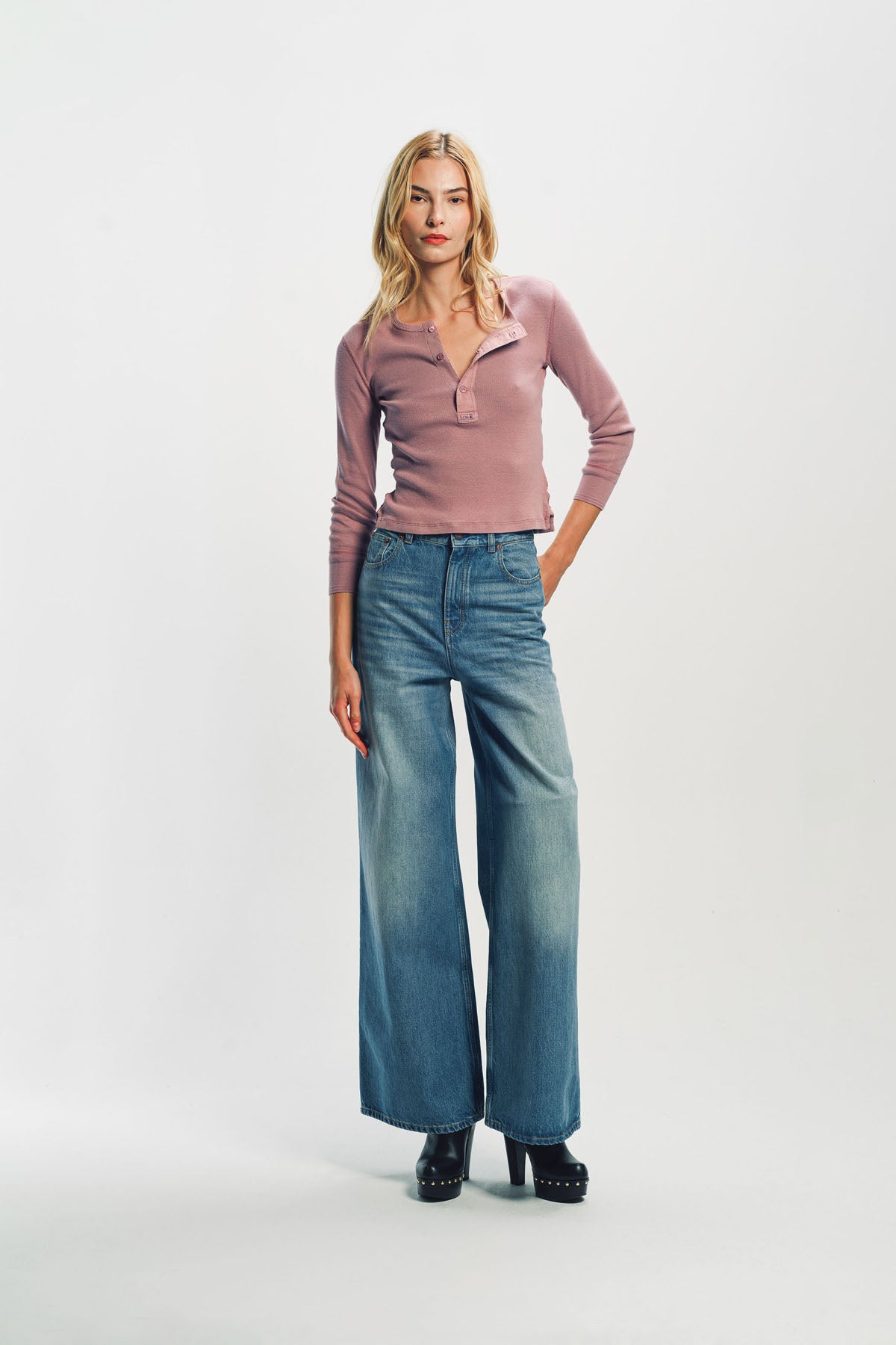 CHLOÉ | FITTED HENLEY SHIRT IN COTTON JERSEY