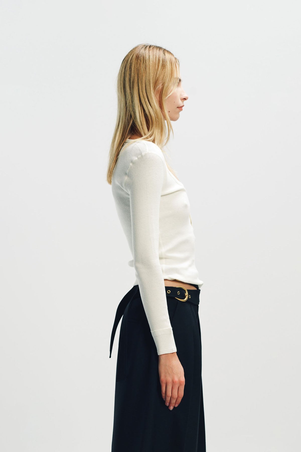 CHLOÉ | SCOOP-NECK HENLERY SHIRT IN COTTON JERSEY
