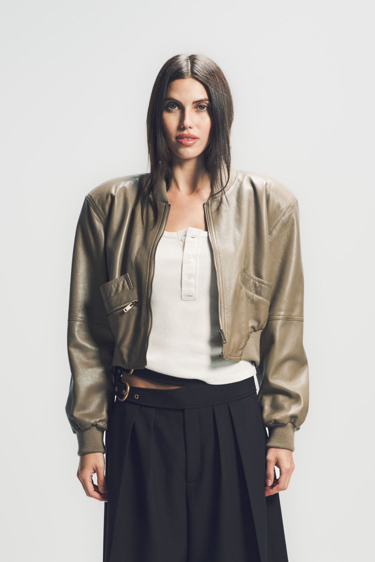 CHLOÉ | CROPPED BLOUSON IN LEATHER