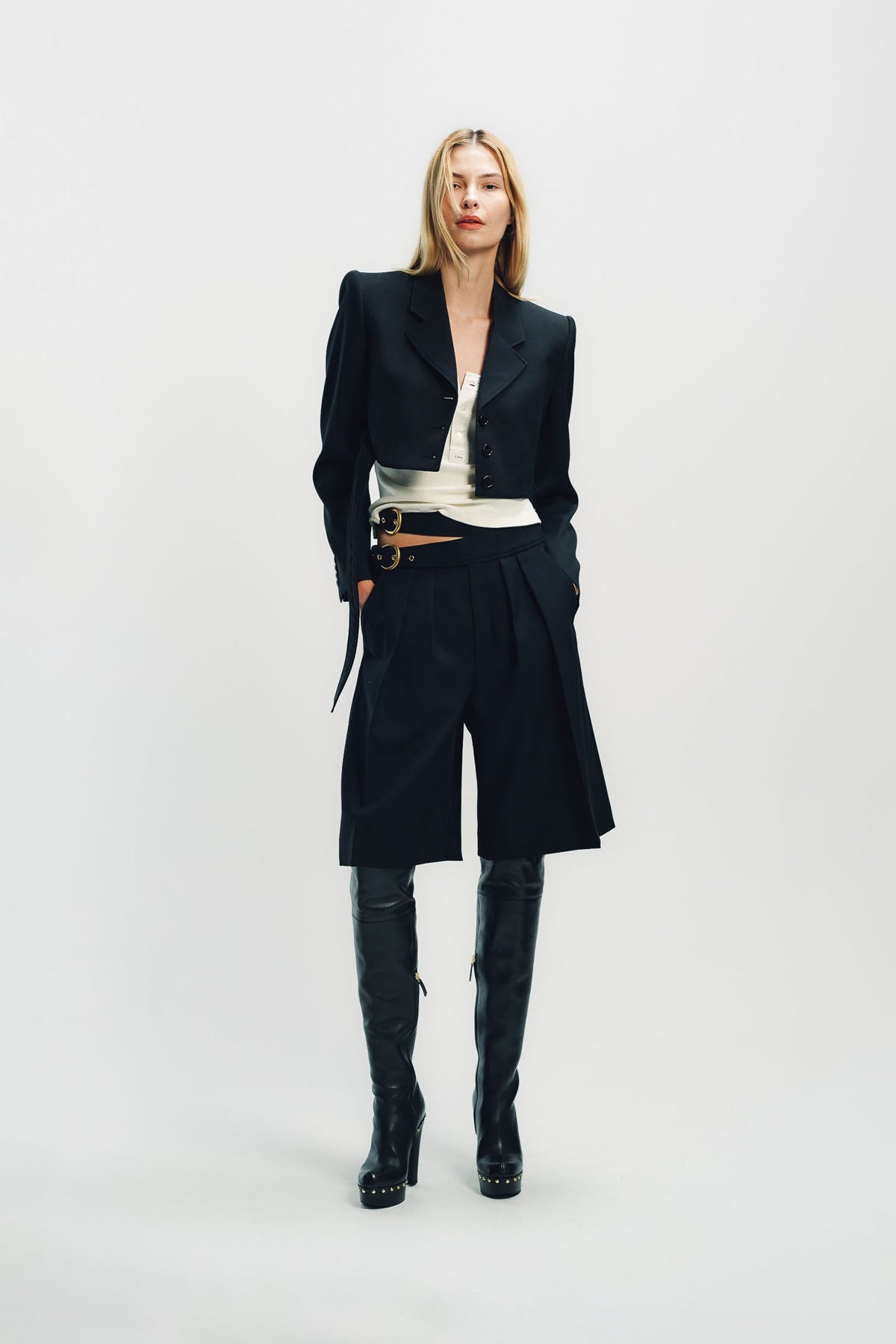 CHLOÉ | WOOL BELTED SHORTS