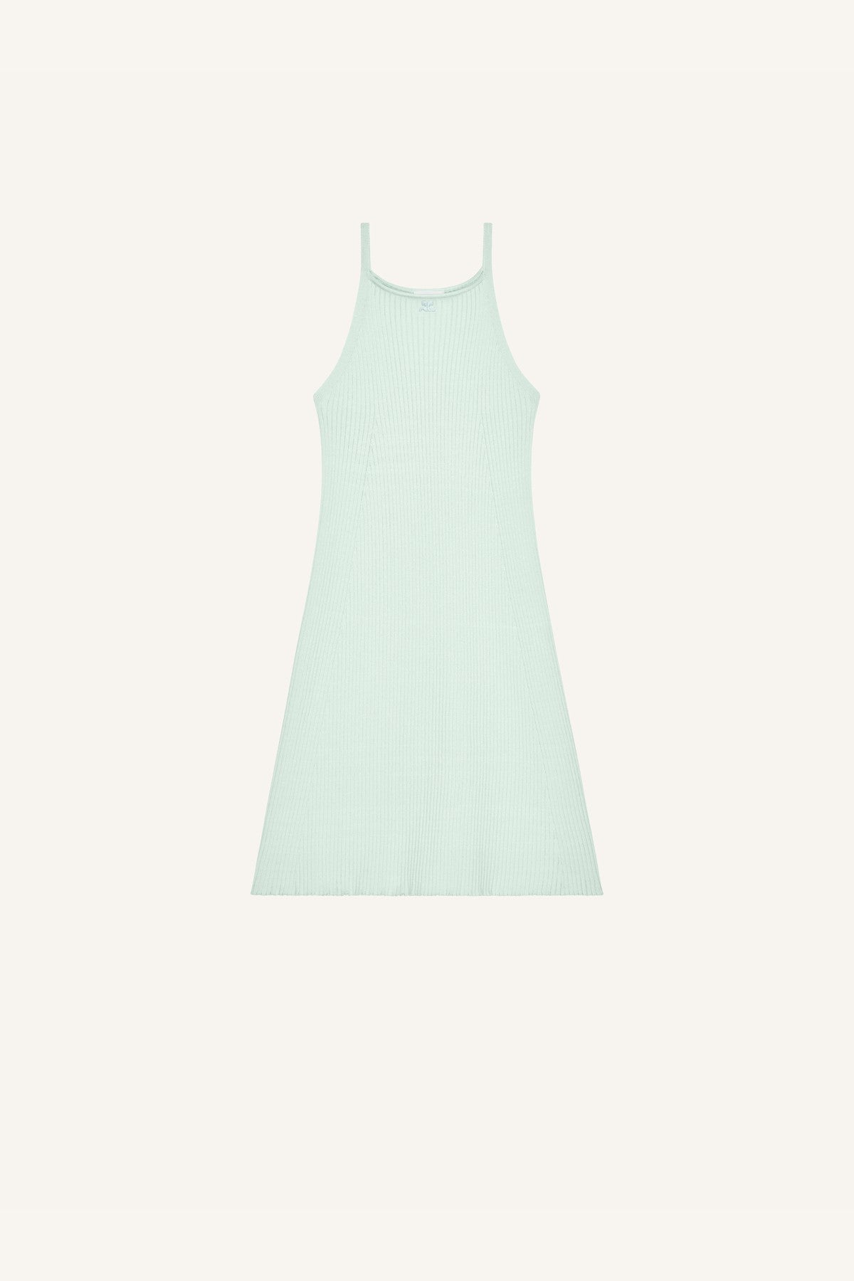 Rib Knit A-line Dress - Light mint - XS - Courrges Rib Knit A-line Dress - Light mint - XS - Courrges