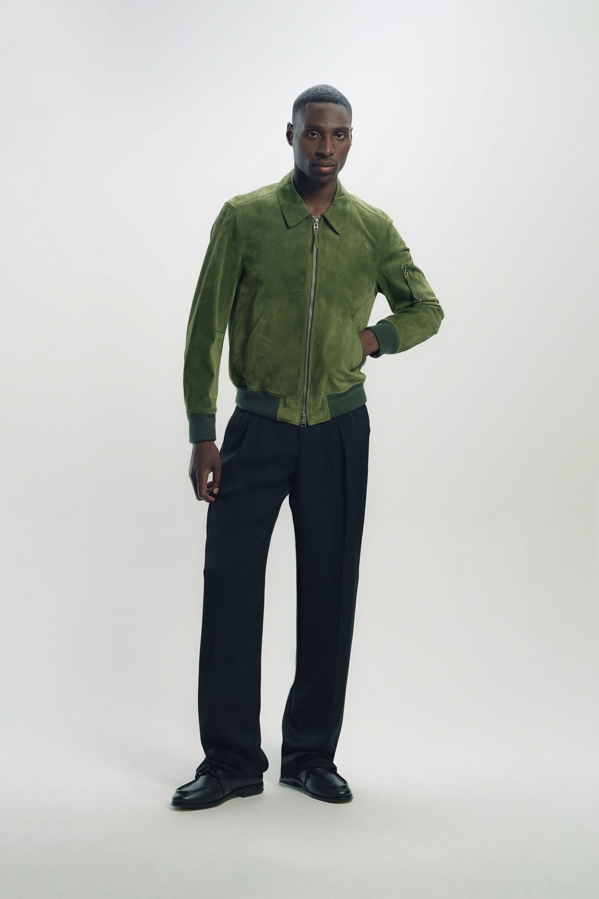 TOM FORD | CASHMERE SUEDE COLLAR BLOUSON