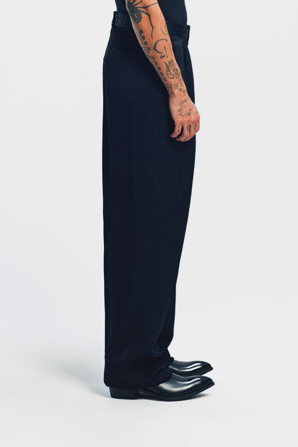 TOM FORD | GATOR JACQUARD PLEATED TROUSERS