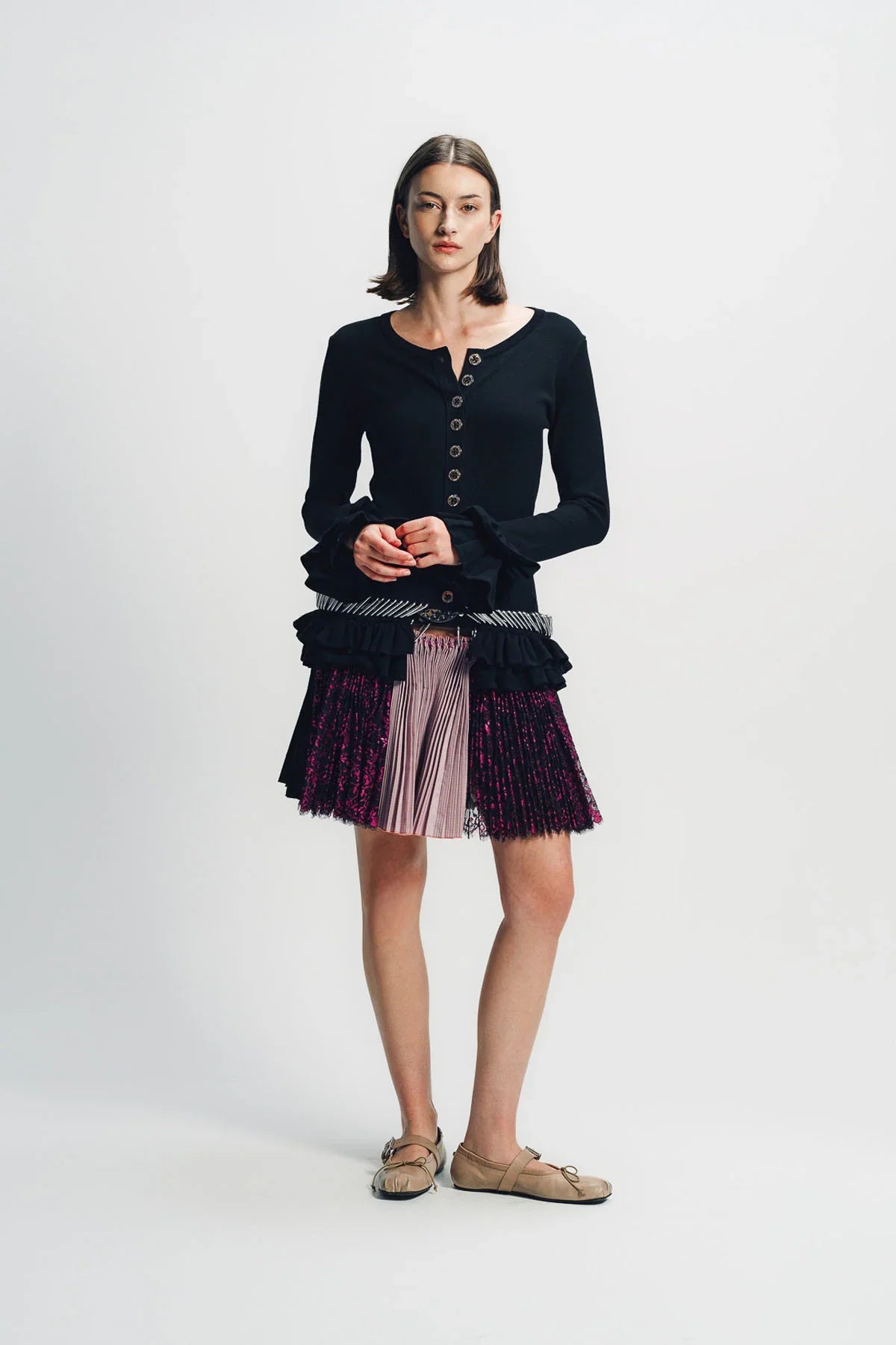 CHOPOVA LOWENA | RUFFLE CARABINER CARDIGAN