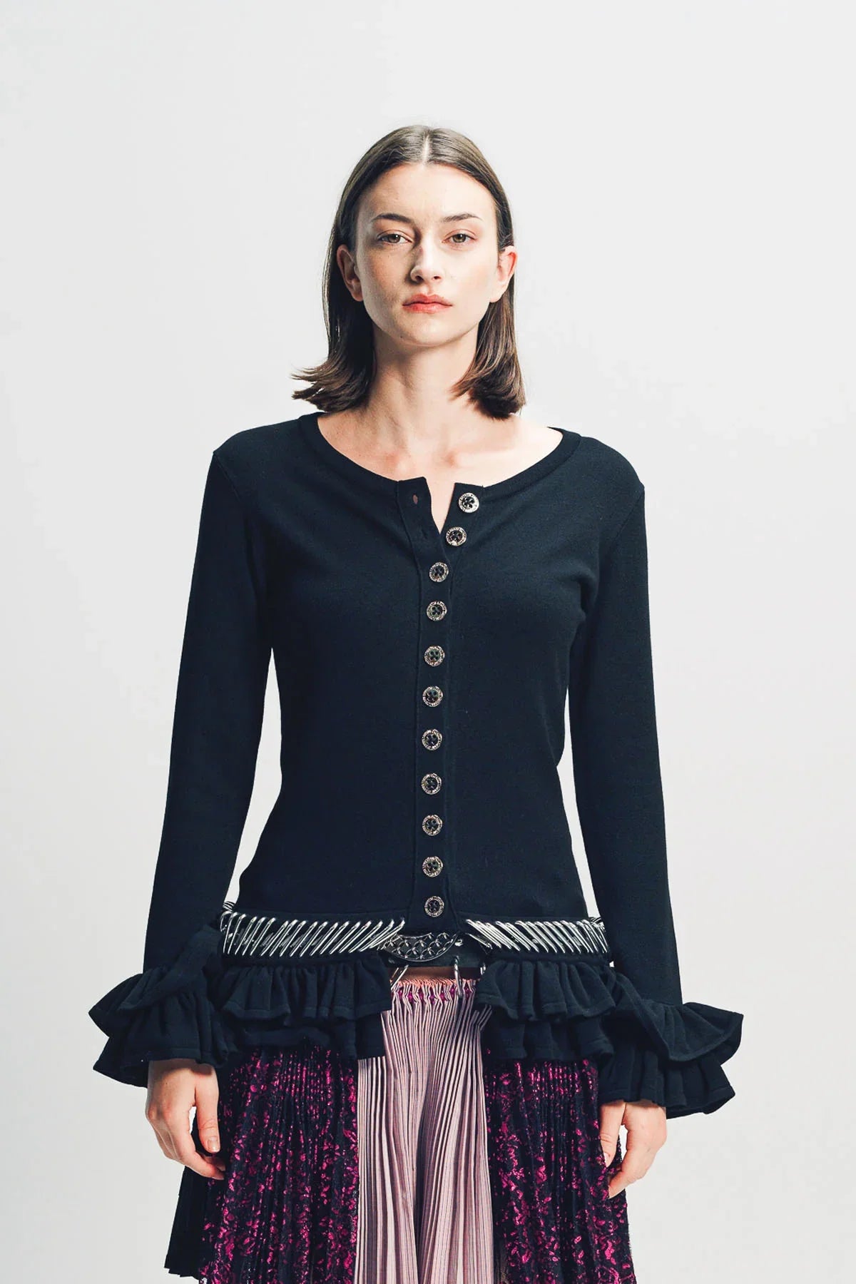CHOPOVA LOWENA | RUFFLE CARABINER CARDIGAN