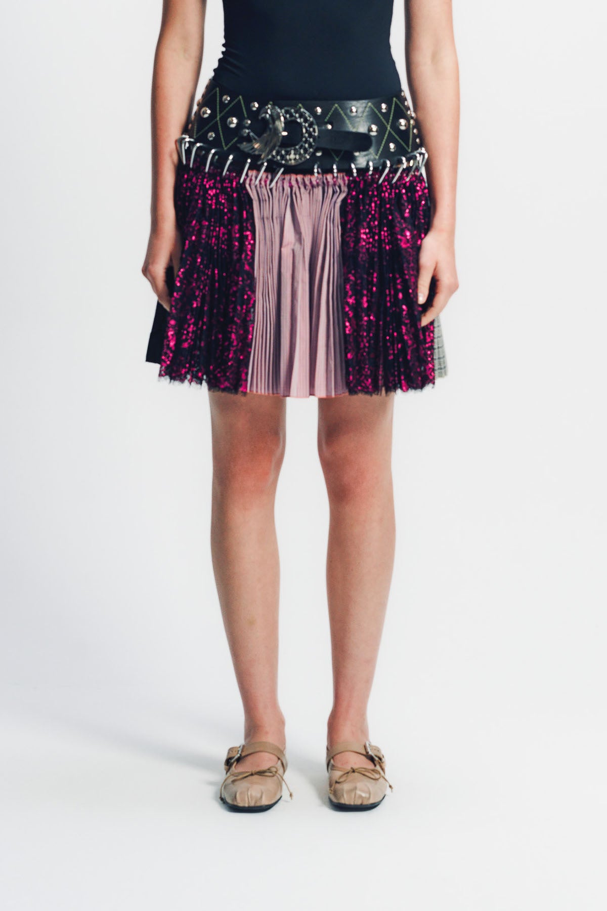 CHOPOVA LOWENA | KORA PATCHWORK MINI CARABINER SKIRT