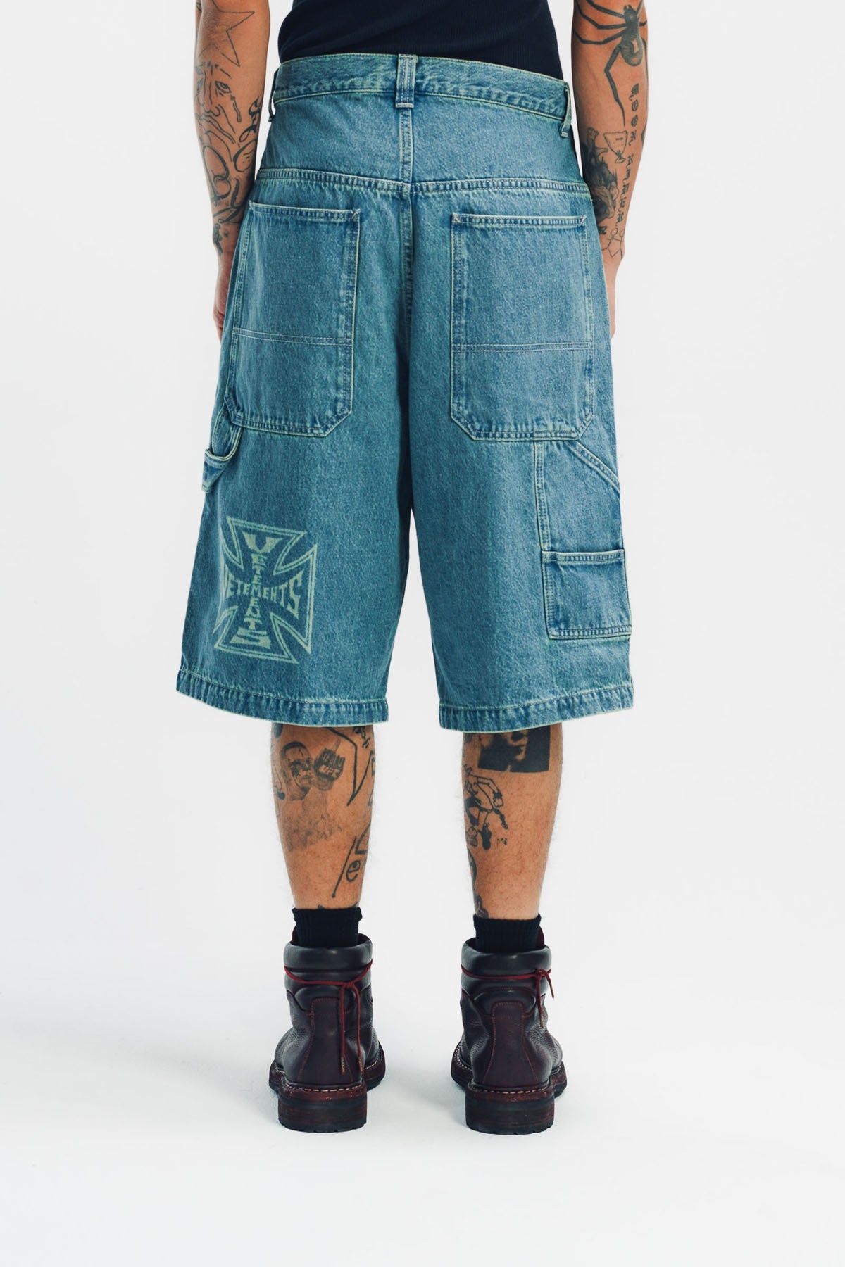 VETEMENTS | BIKER DENIM SHORTS
