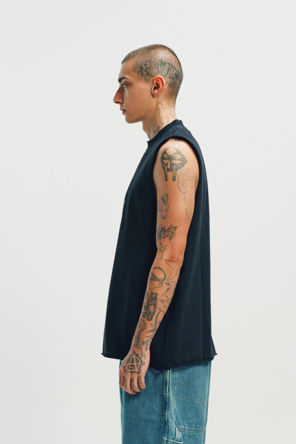 VETEMENTS | BIKER LEATHER CROSS MUCLE TEE