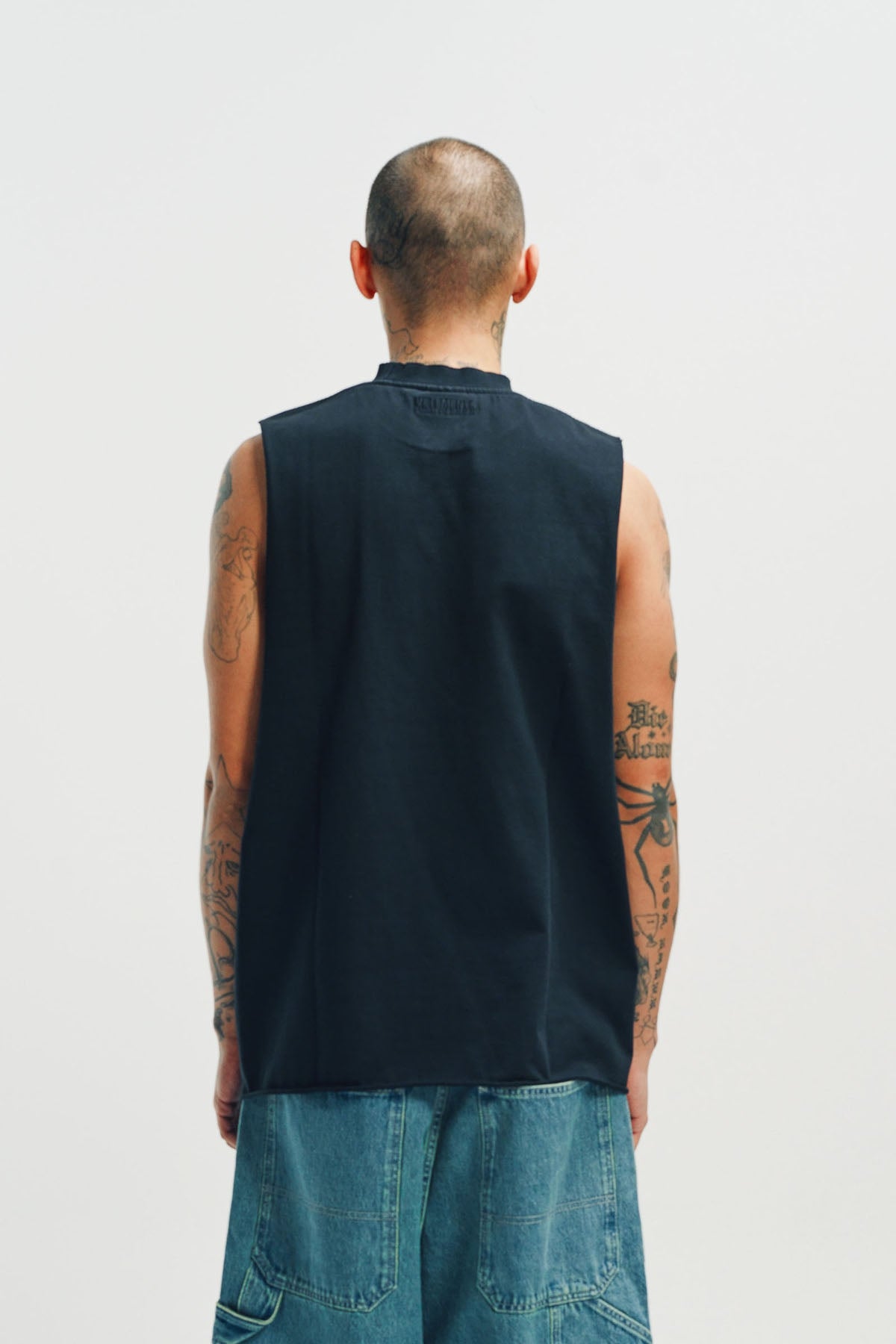 VETEMENTS | BIKER LEATHER CROSS MUCLE TEE