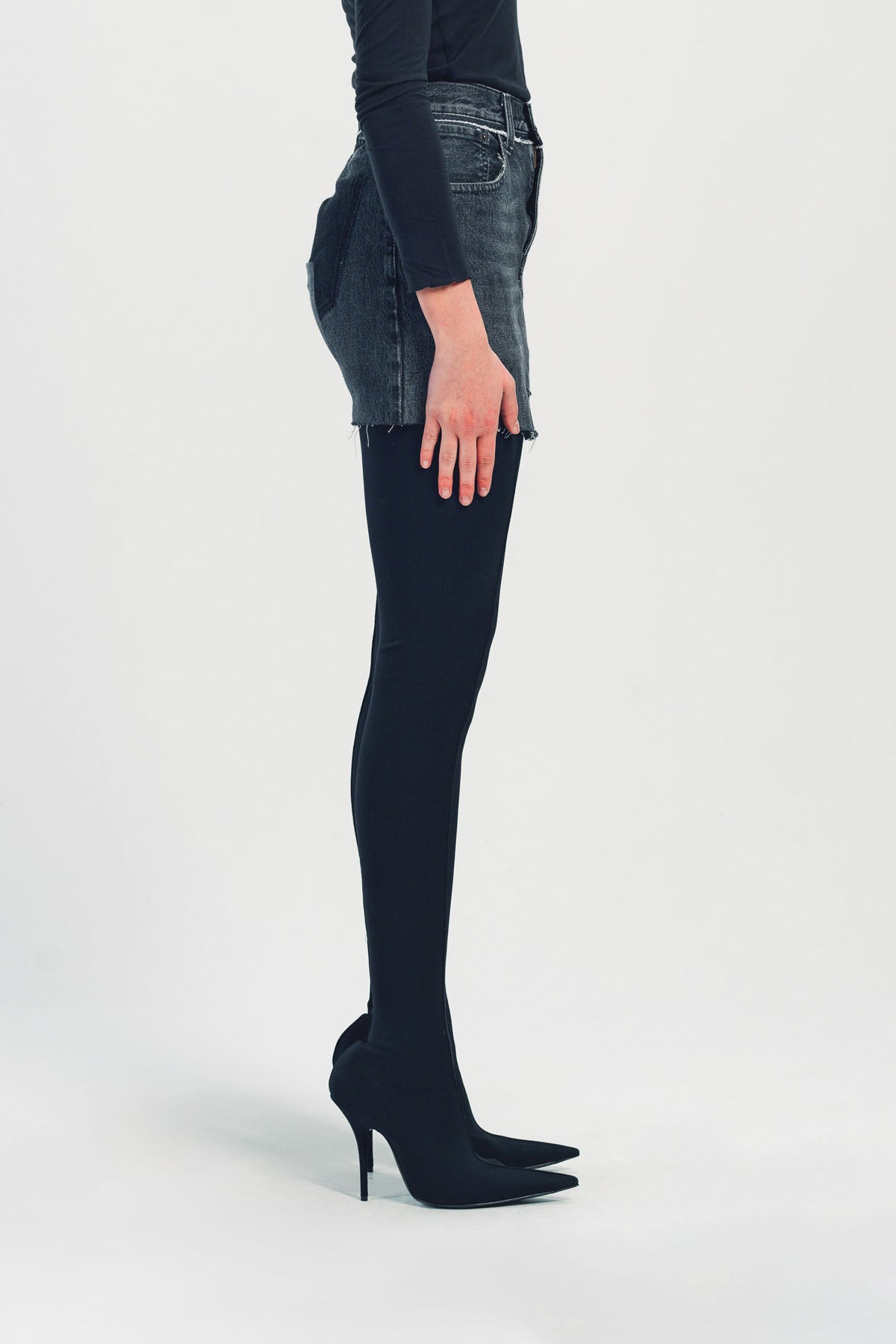 VETEMENTS | CUT-UP MINI DENIM SKIRT
