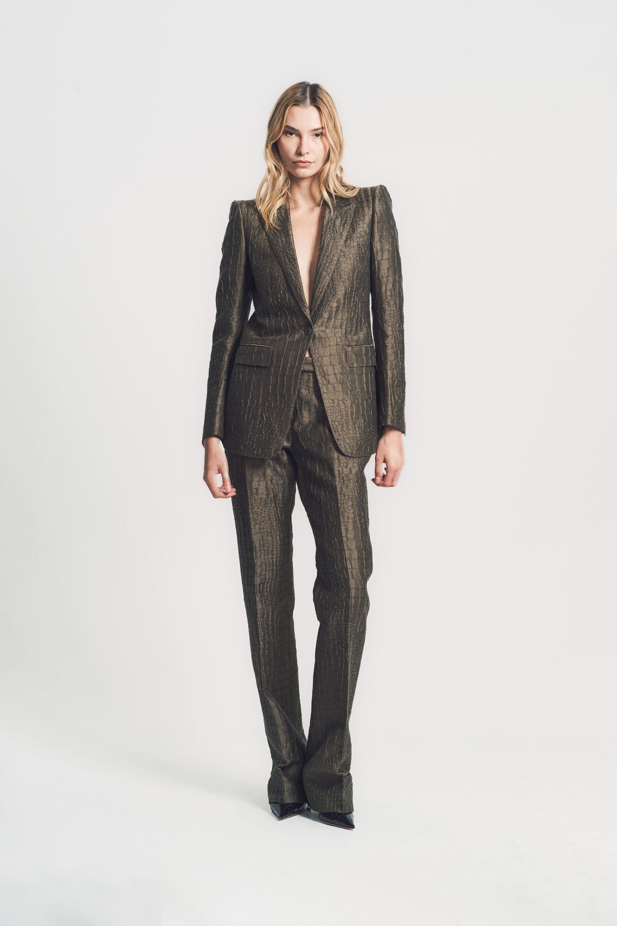TOM FORD | CROCO JACQUARD TAILORED STRAIGHT PANTS