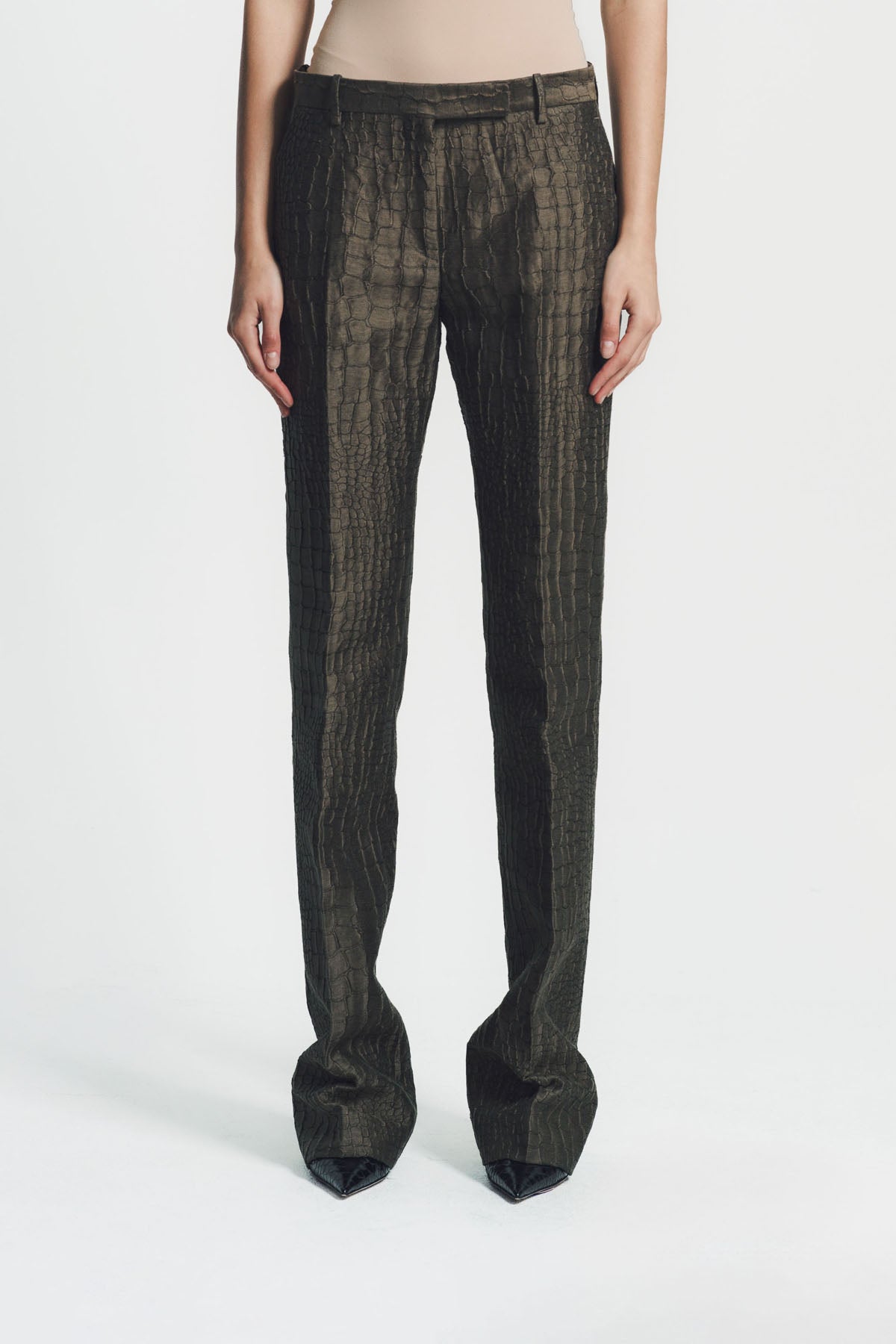 TOM FORD | CROCO JACQUARD TAILORED STRAIGHT PANTS