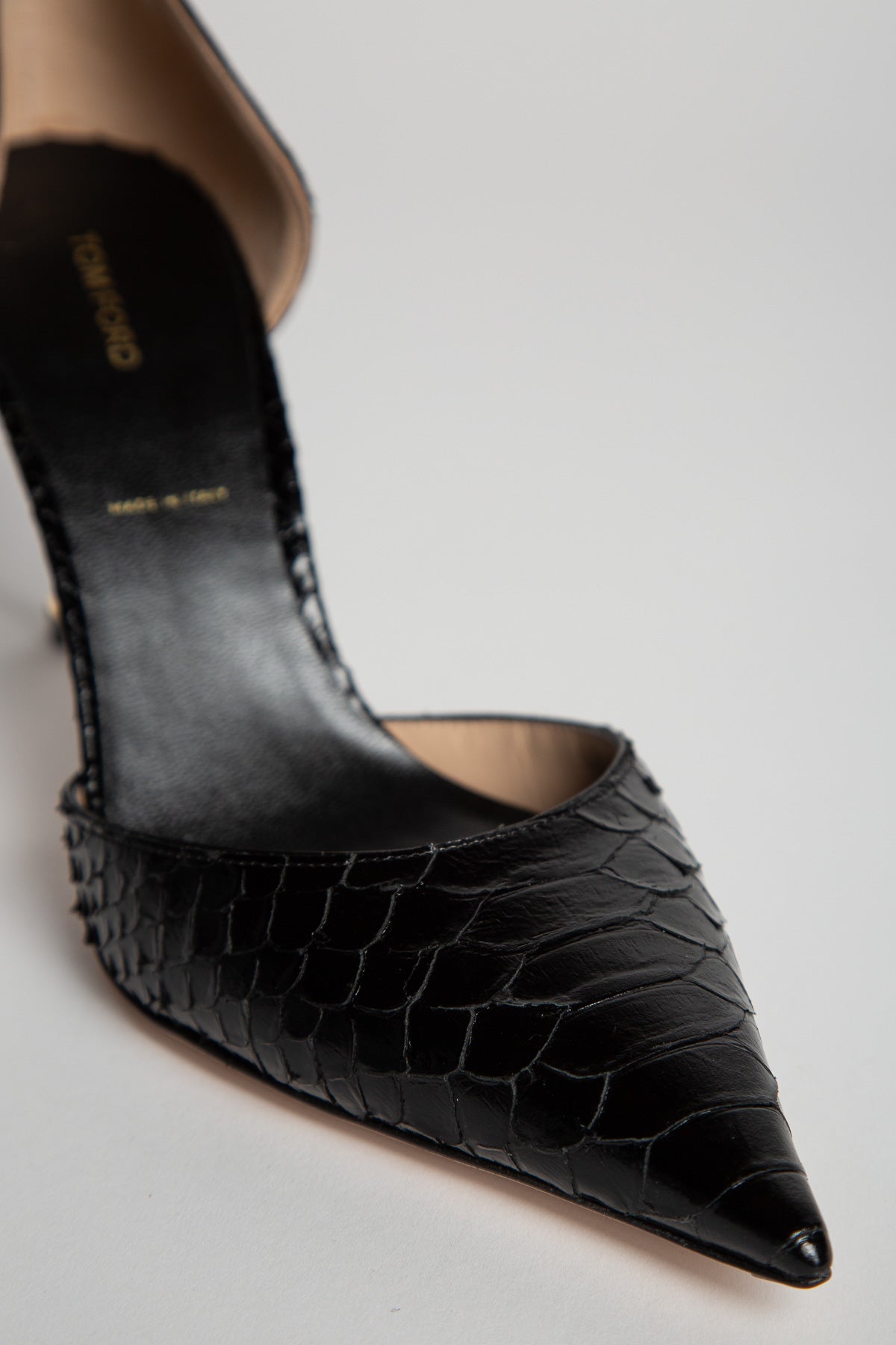 TOM FORD | SEMI SHINY PRINTED PYTHON SPIRE D'ORSAY PUMP