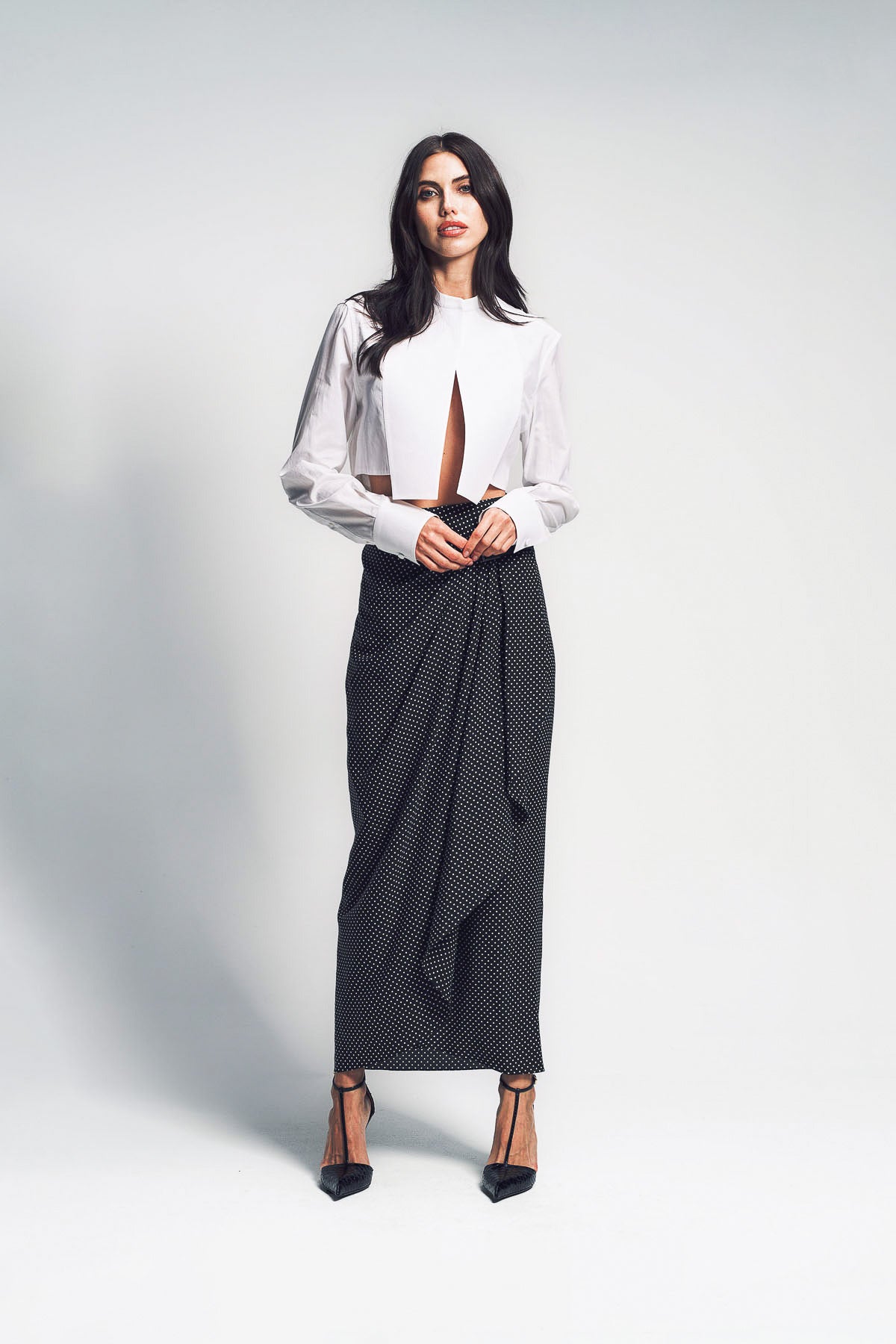 TOM FORD | POLKA DOT SILK SABLE WRAP SKIRT